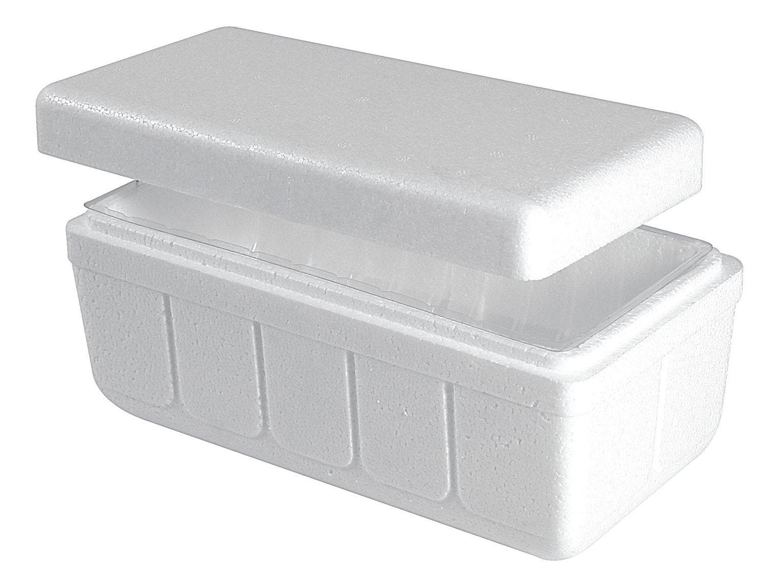 Contenitore per gelato con coperchio da 1.500 ml, schiumato, bianco, 245 x 126 x 110 mm