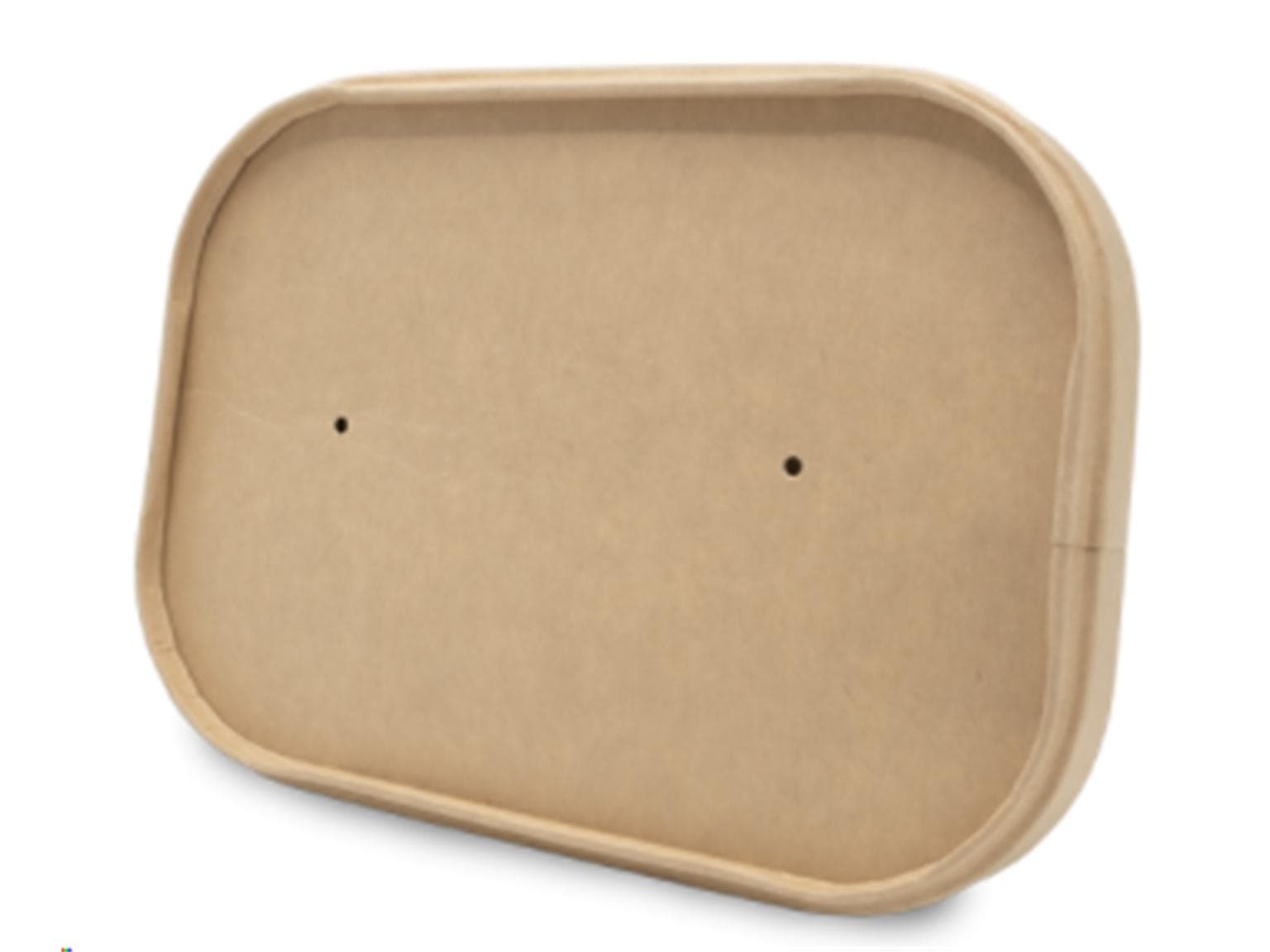 Coperchio in cartone marrone, 123 x 173 mm, adatto per vassoi portamenu quadrati (art.
