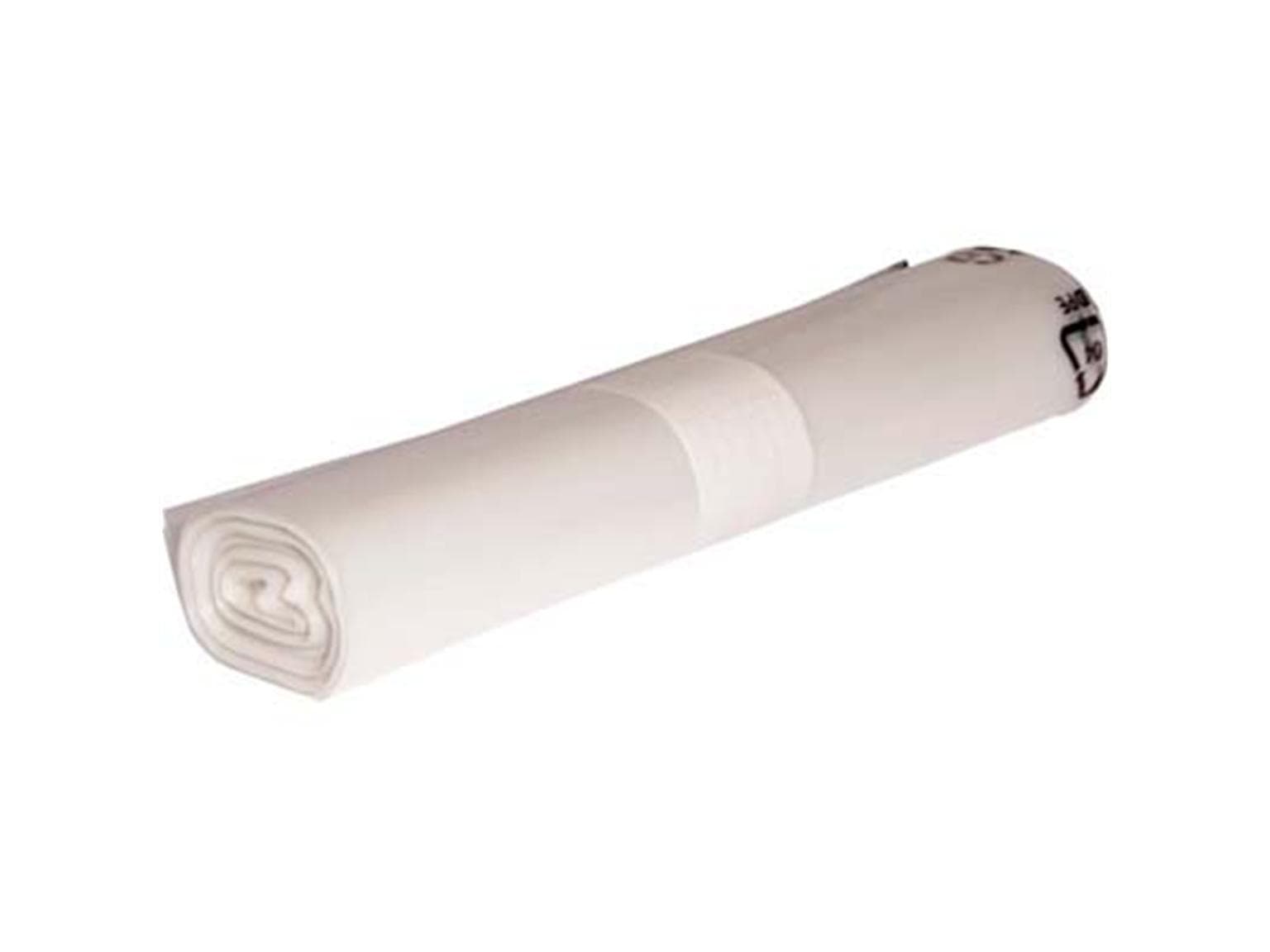 Sacchi per rifiuti da 120 litri, resistenti, trasparenti 800 x 1000 mm, 50 my, senza chiusura.