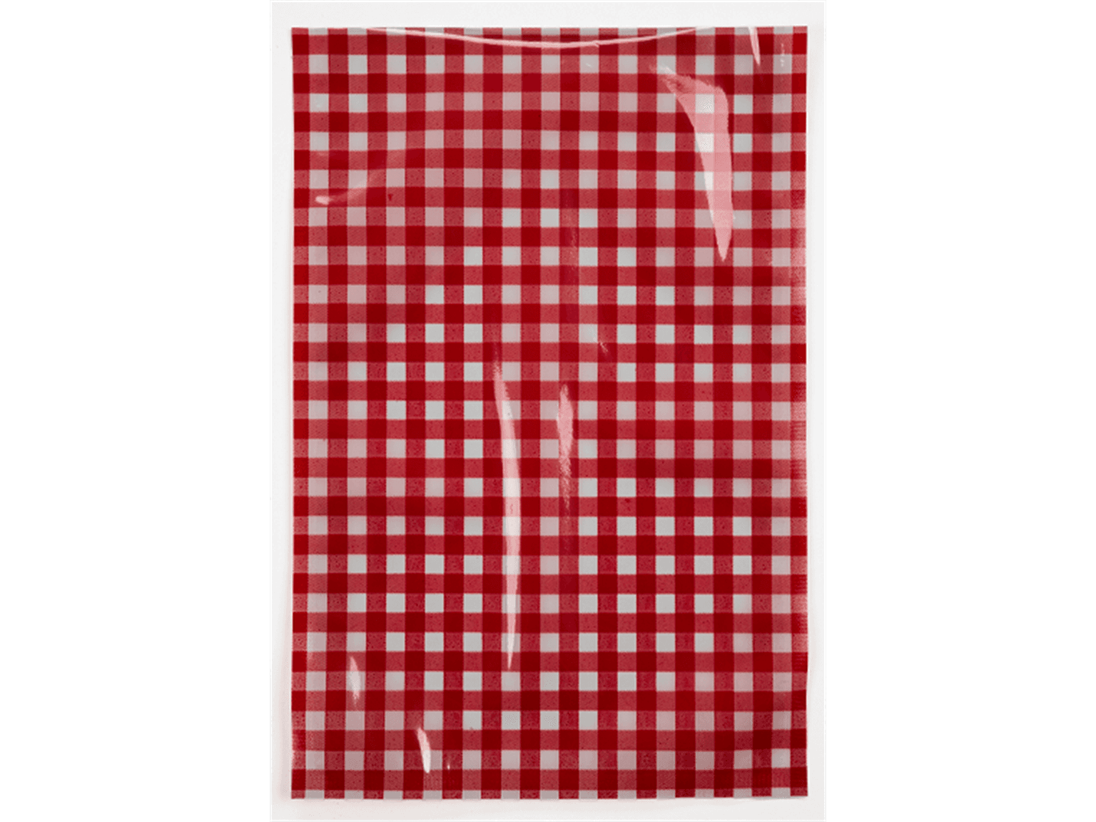 Sacchetto sottovuoto 200 x 300 mm, NPE 20/70 stampa monofacciale a quadretti bianco/rosso