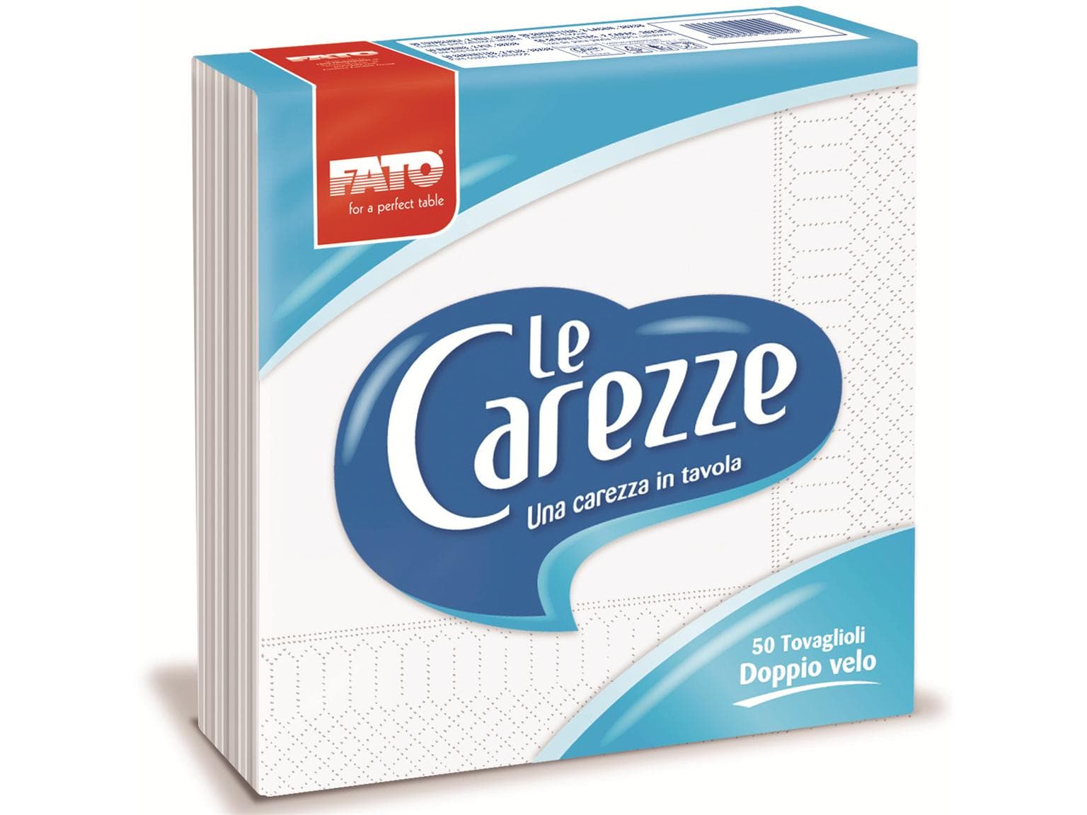Tovaglioli "Le Carezze", 2 veli, 38 x 38 cm, piega 1/4, bianco