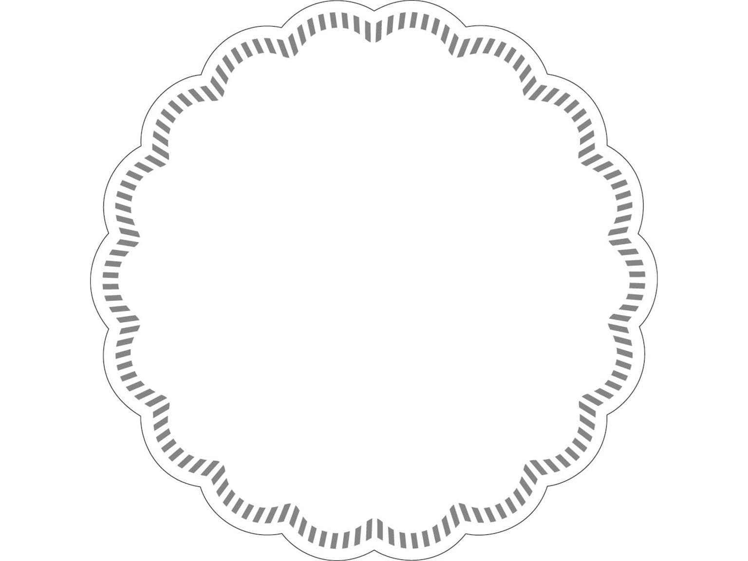 Sottobicchiere in vetro ø 90 mm rotondo, 8 strati bianco, ovatta di cellulosa, bordo smerlato