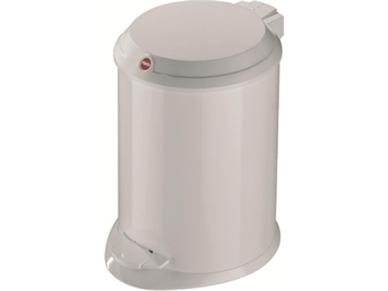 Poubelle à pédale 4 litres blanche, hauteur 28 cm Ø 18 cm, extérieur tôle d'acier blanche,