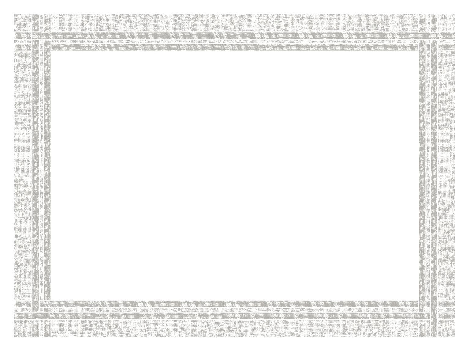 Set de table en tissu non tissé, 40 x 30 cm, blanc, avec lisière grise