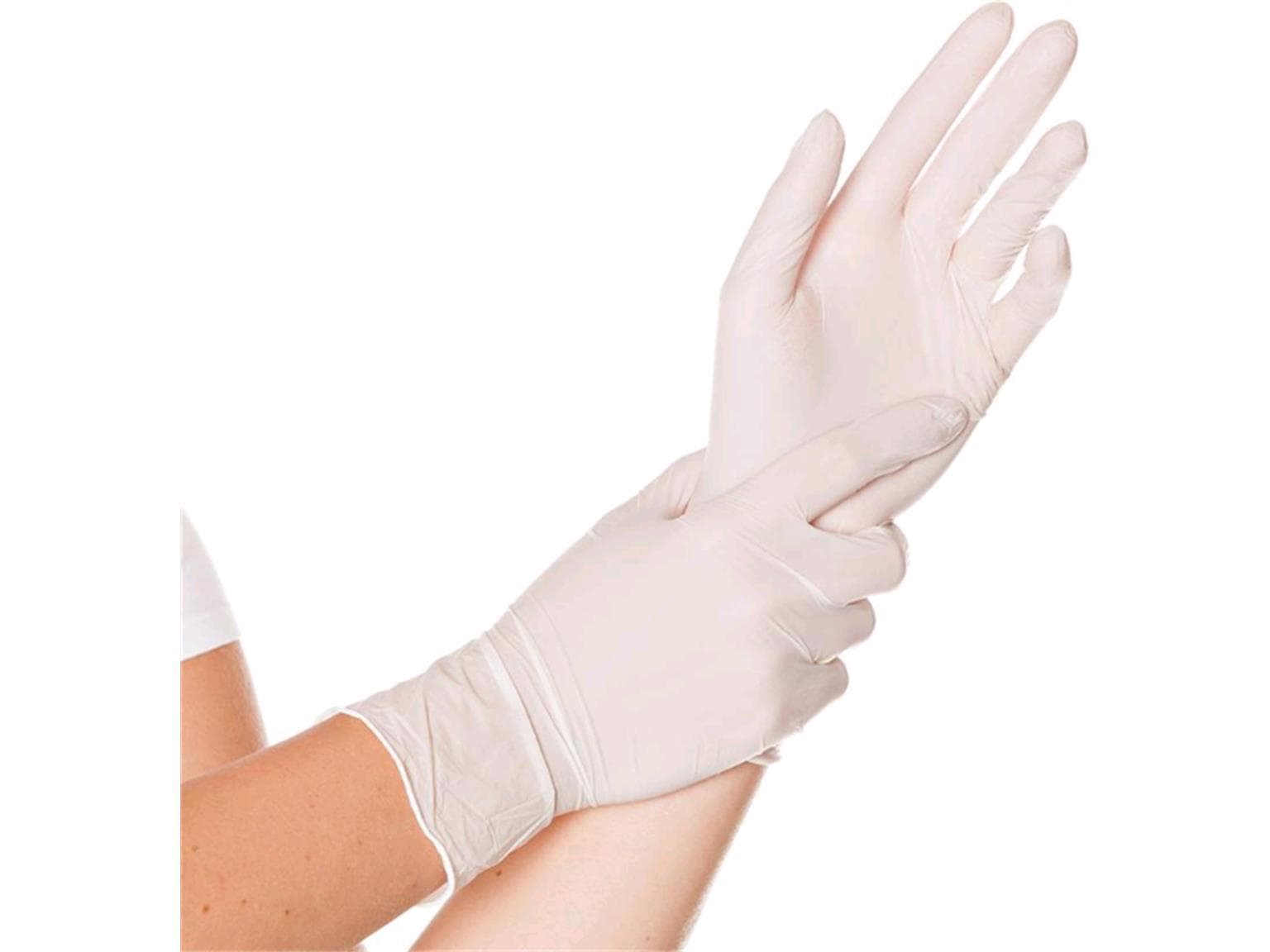 Guanti in nitrile ALLFOOD SAFE taglia S, senza polvere, bianchi, lunghezza 24 cm