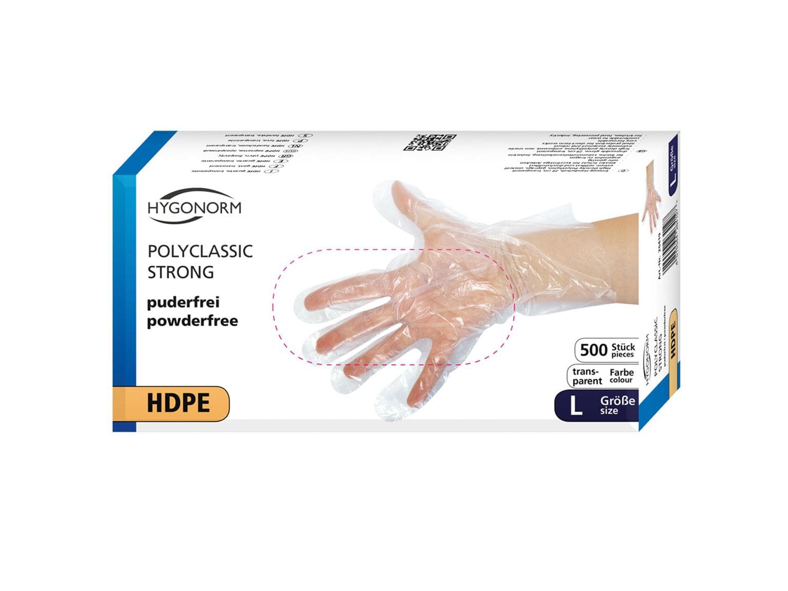 Guanti in HDPE, Polyclassic strong, M in HDPE goffrato