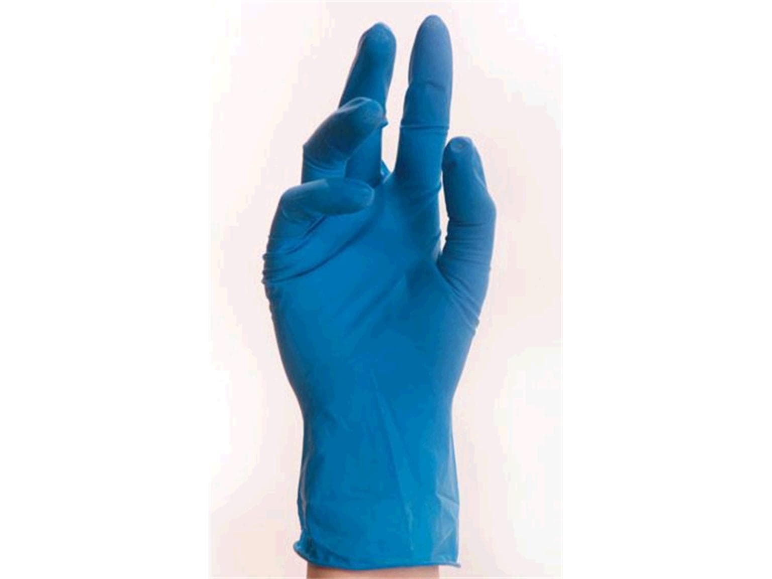 Guanti in lattice taglia M, senza polvere, blu, lunghezza 24 cm