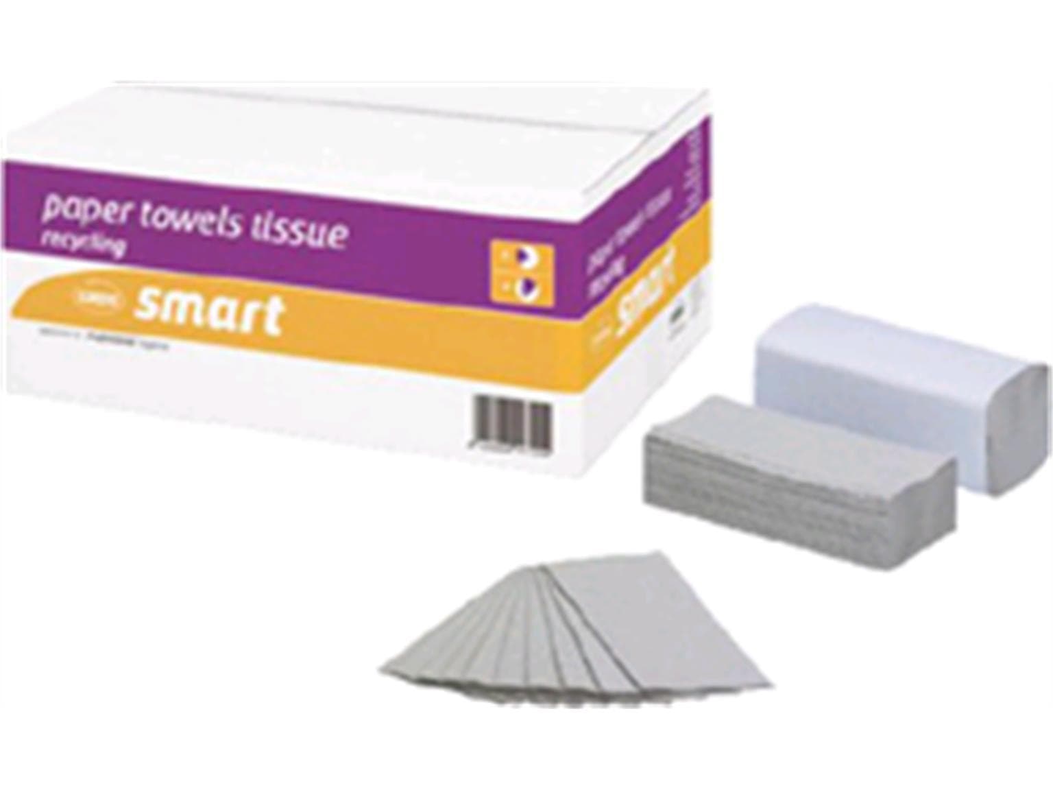 Asciugamani piegati Smart Natural, piegati a C, 100% riciclati, 1 velo, 25 x 31 cm