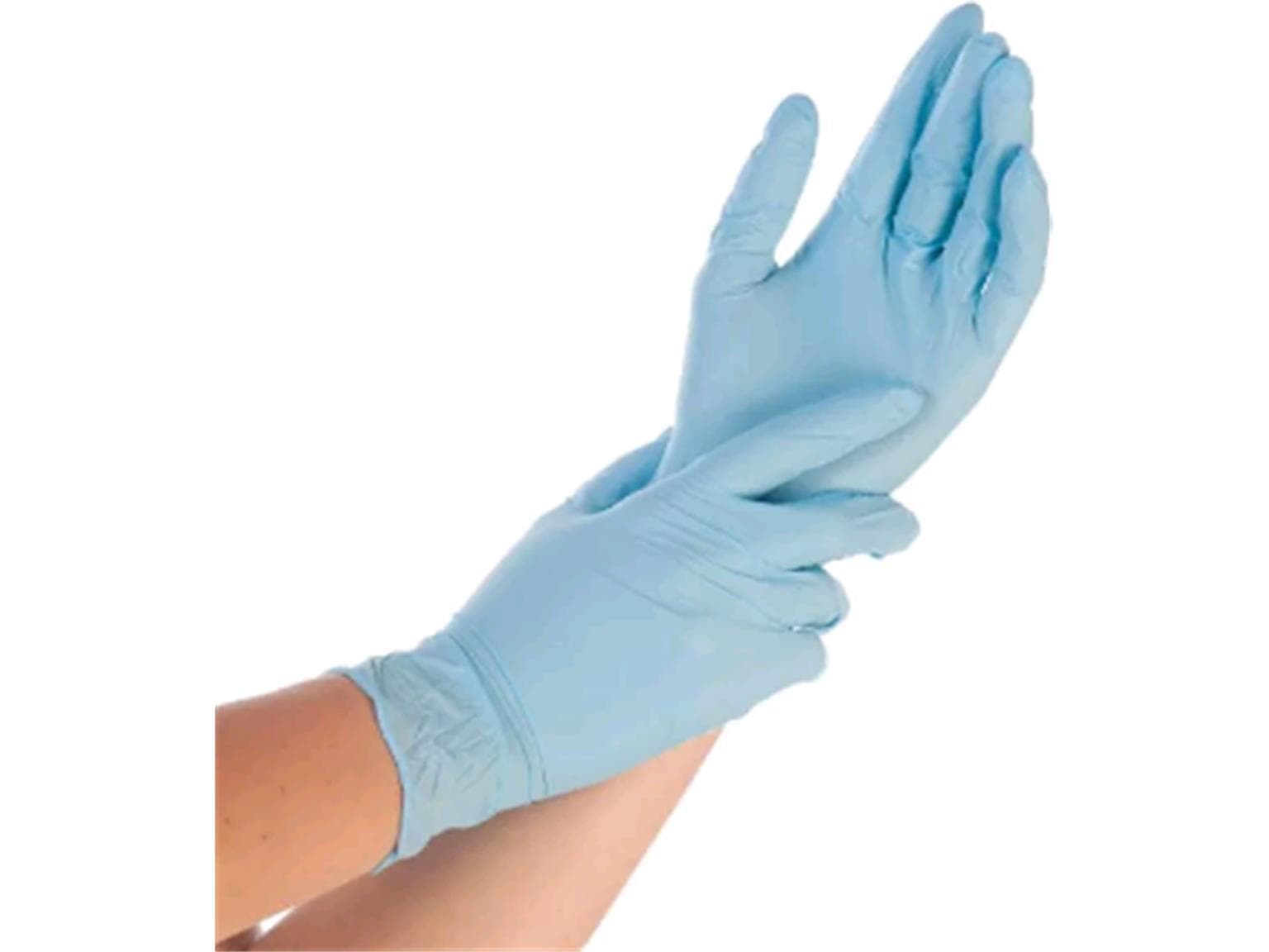 Guanti in nitrile taglia S, senza polvere, blu, lunghezza 24 cm