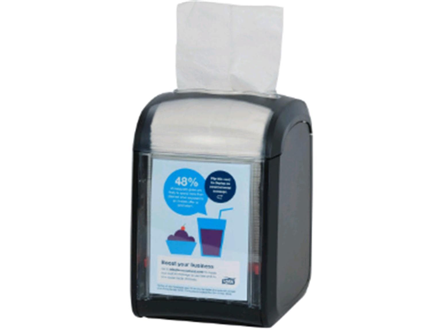 Tork Xpressnap Dispenser da tavolo Fit, N14 nero, L 11,3 x P 14,1 x A 17 cm