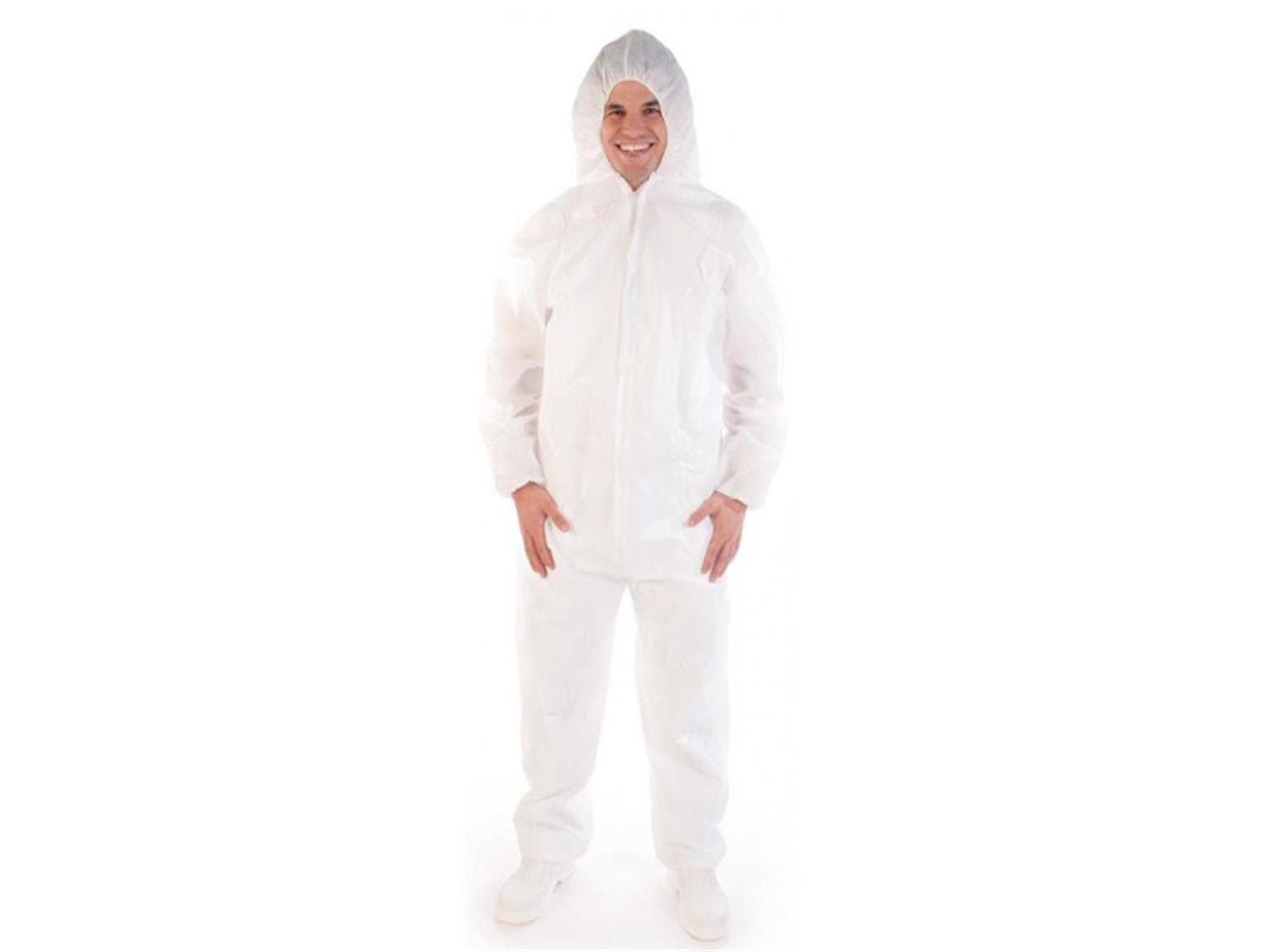Combinaison, PP, revêtement CPE, blanche taille XL, avec capuche