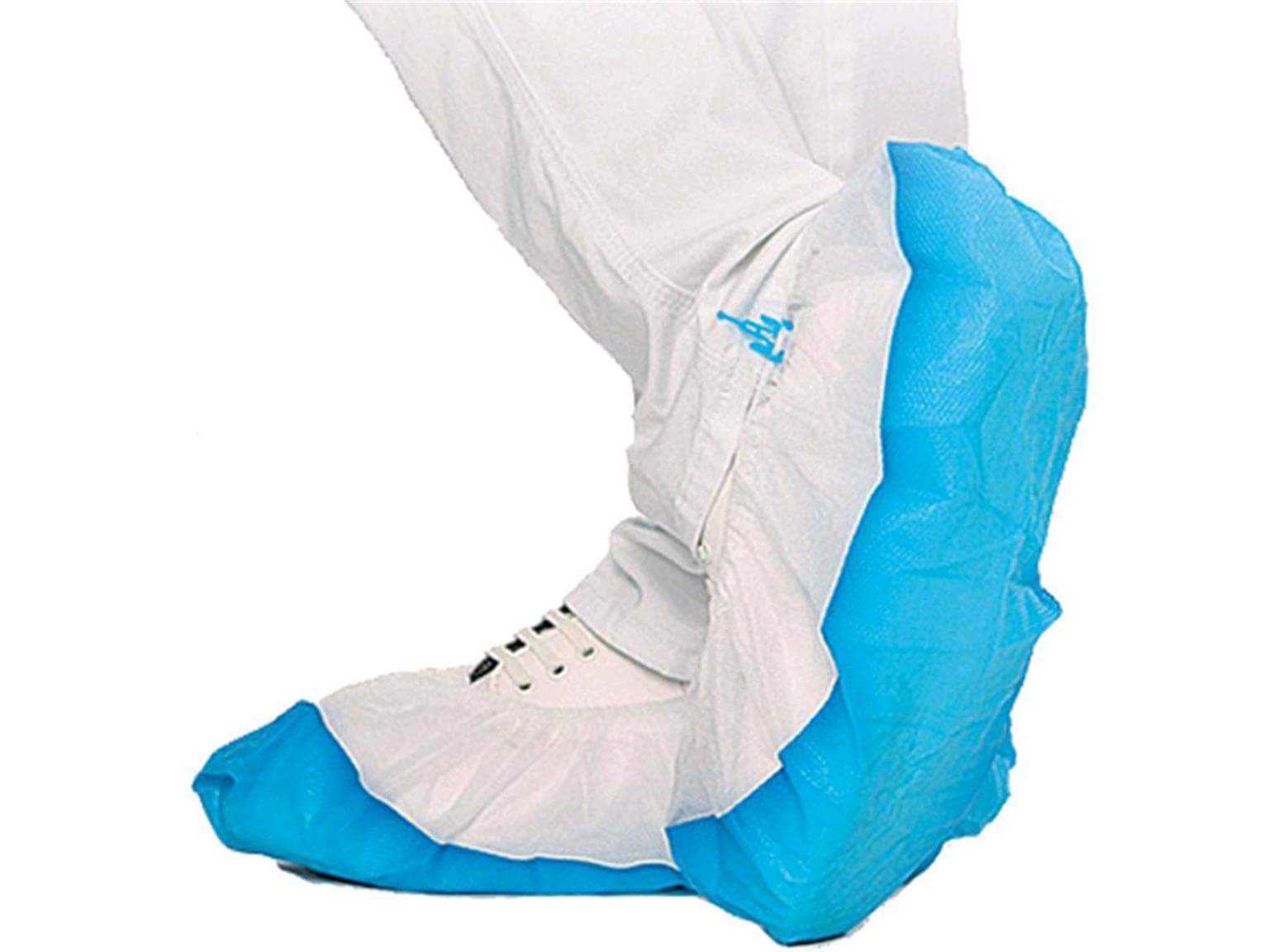 Surchaussures pour Hygomat, avec semelle CPE, PP, environ 40 my, blanc-bleu,