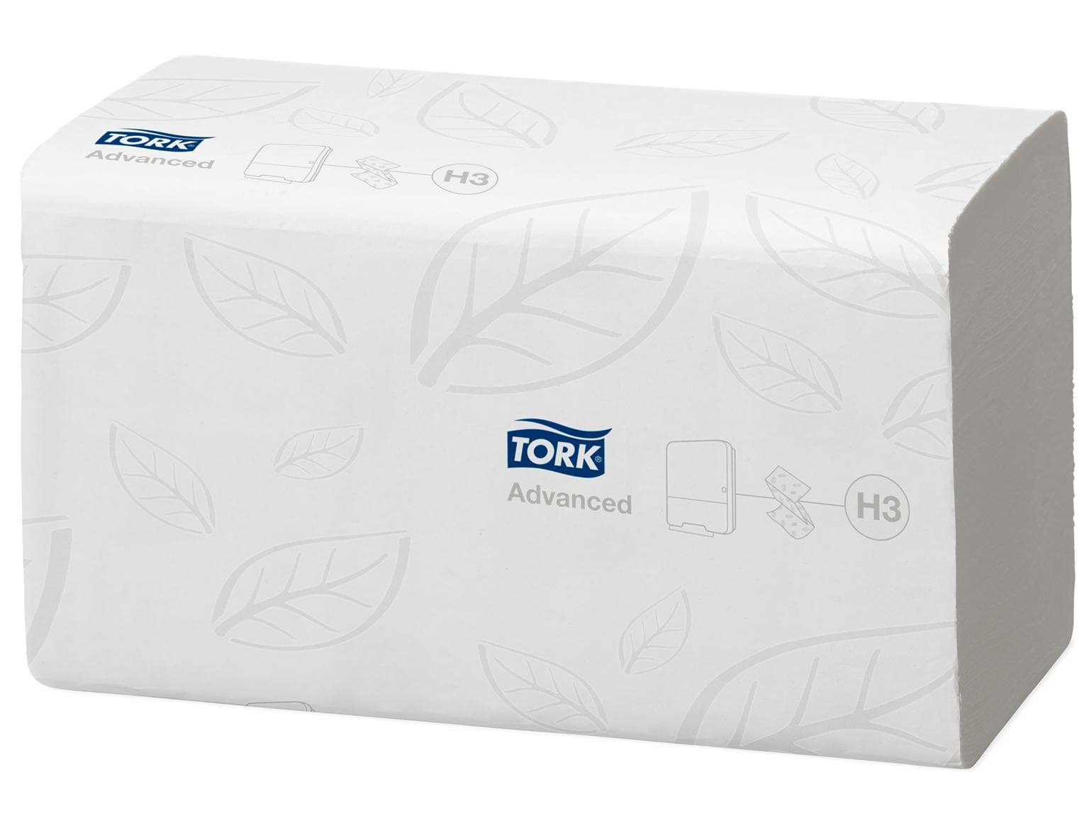 Asciugamani piegati Tork Advanced (H3), celle bianche, 2 veli, piega a zig-zag, 23x23 cm