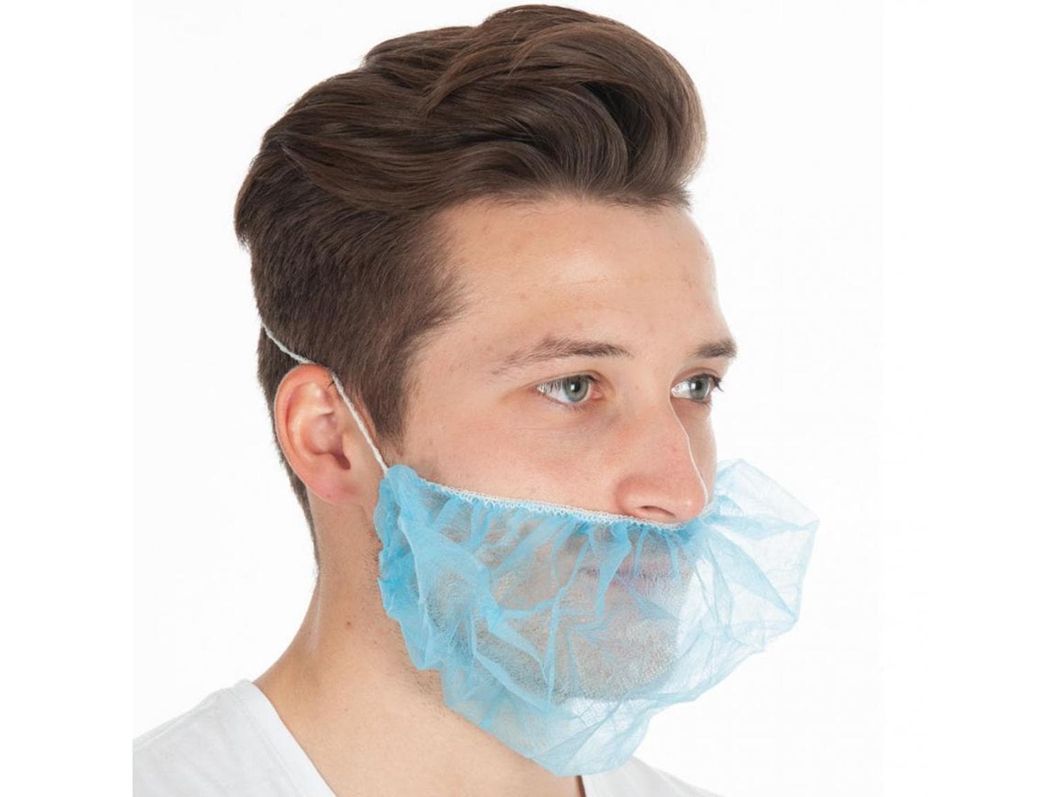 Protège-barbe en polaire PP, taille universelle, bleu