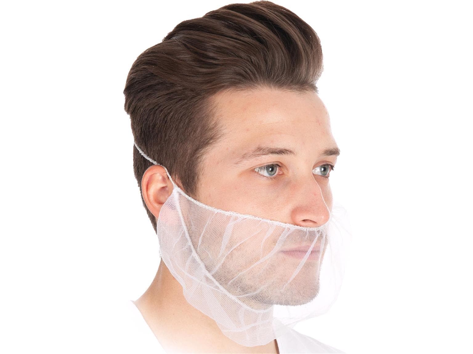 Protège-barbe en nylon avec bande élastique, taille unique, blanc