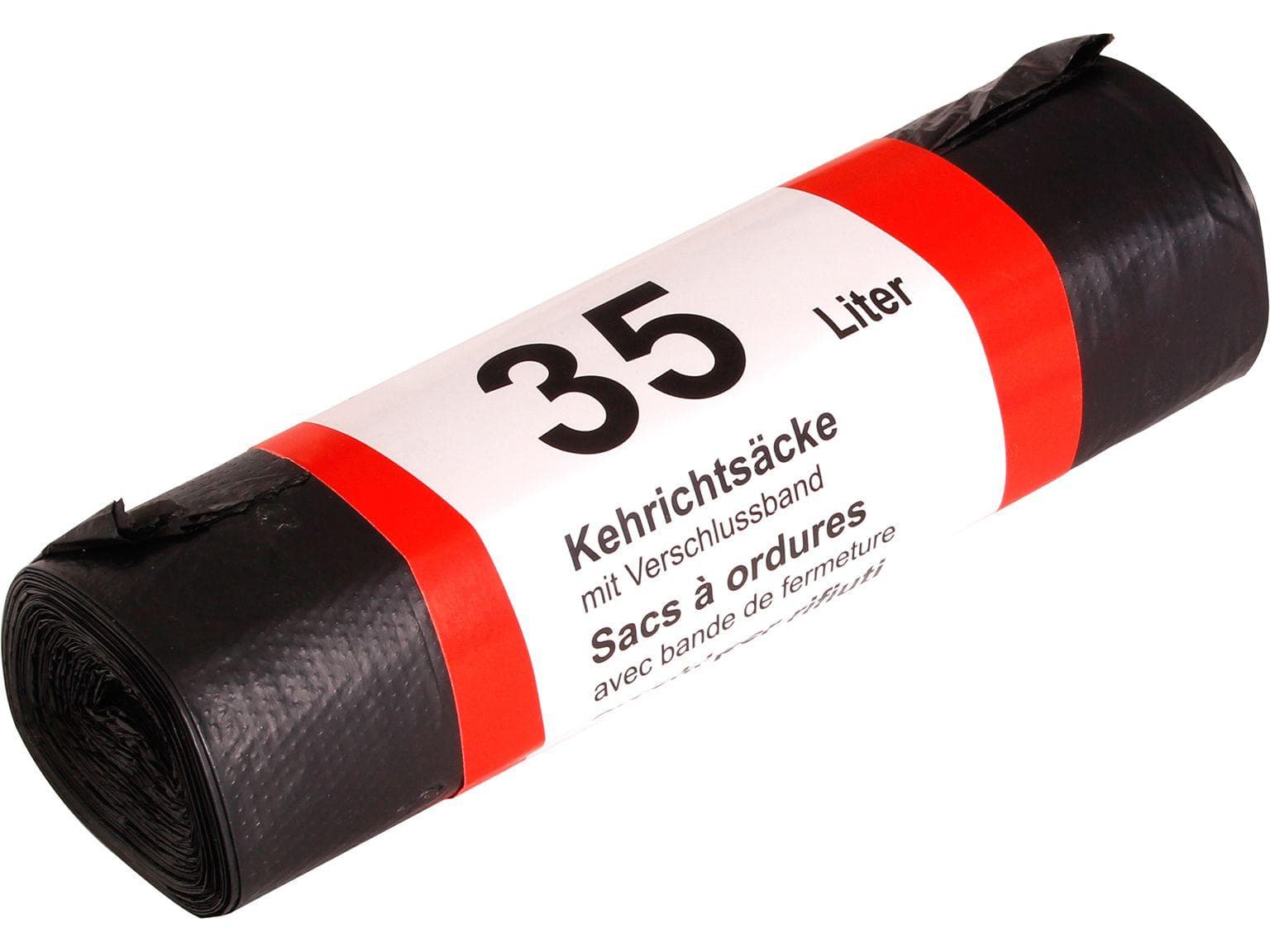 Sacchi per rifiuti economici 35L, neri, neutri, 385/170 x 710 mm, con chiusura a strappo