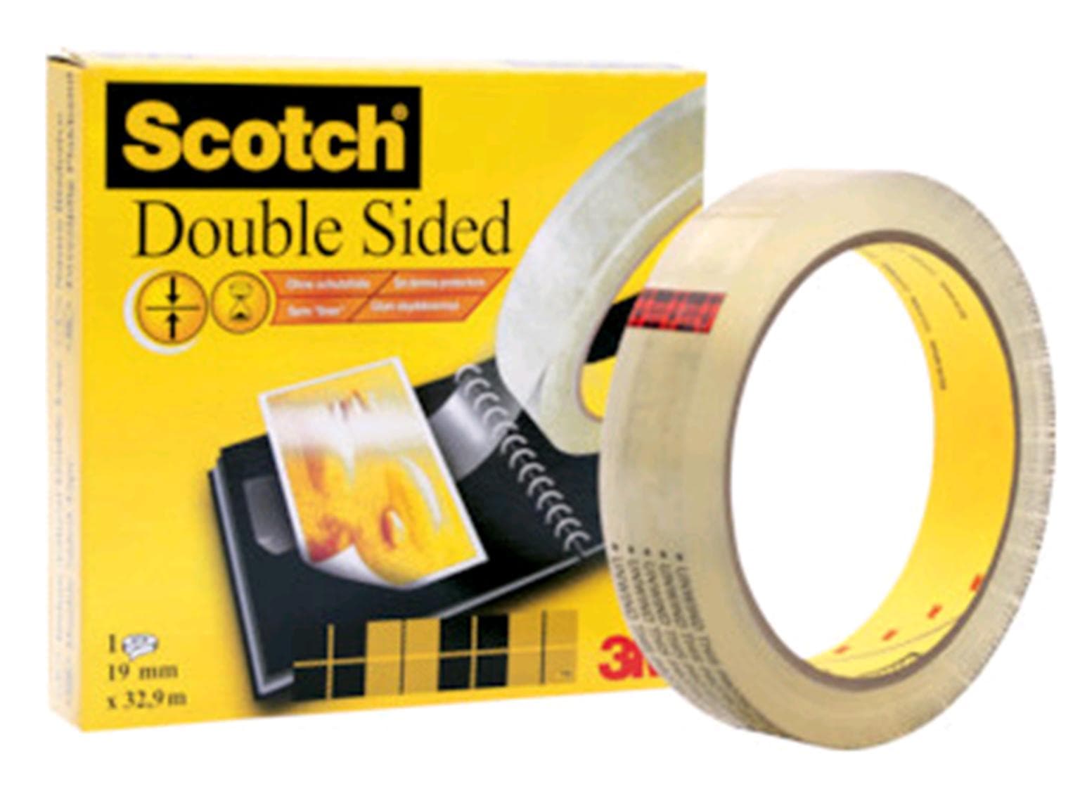Nastro adesivo Scotch tipo 666, 19 mm x 33 m trasparente con pellicola protettiva, anima ø 75 mm