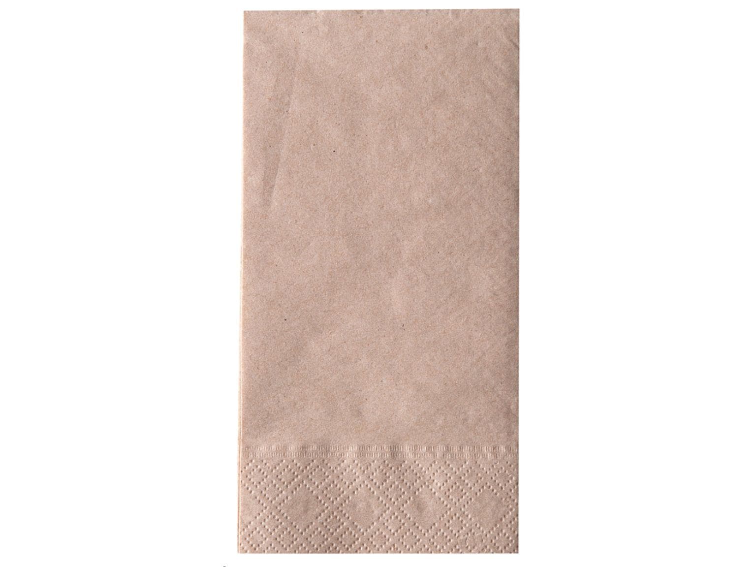 Tovaglioli biologici naturali, 2 veli, 33 x 33 cm, piega 1/8, 100% riciclati
