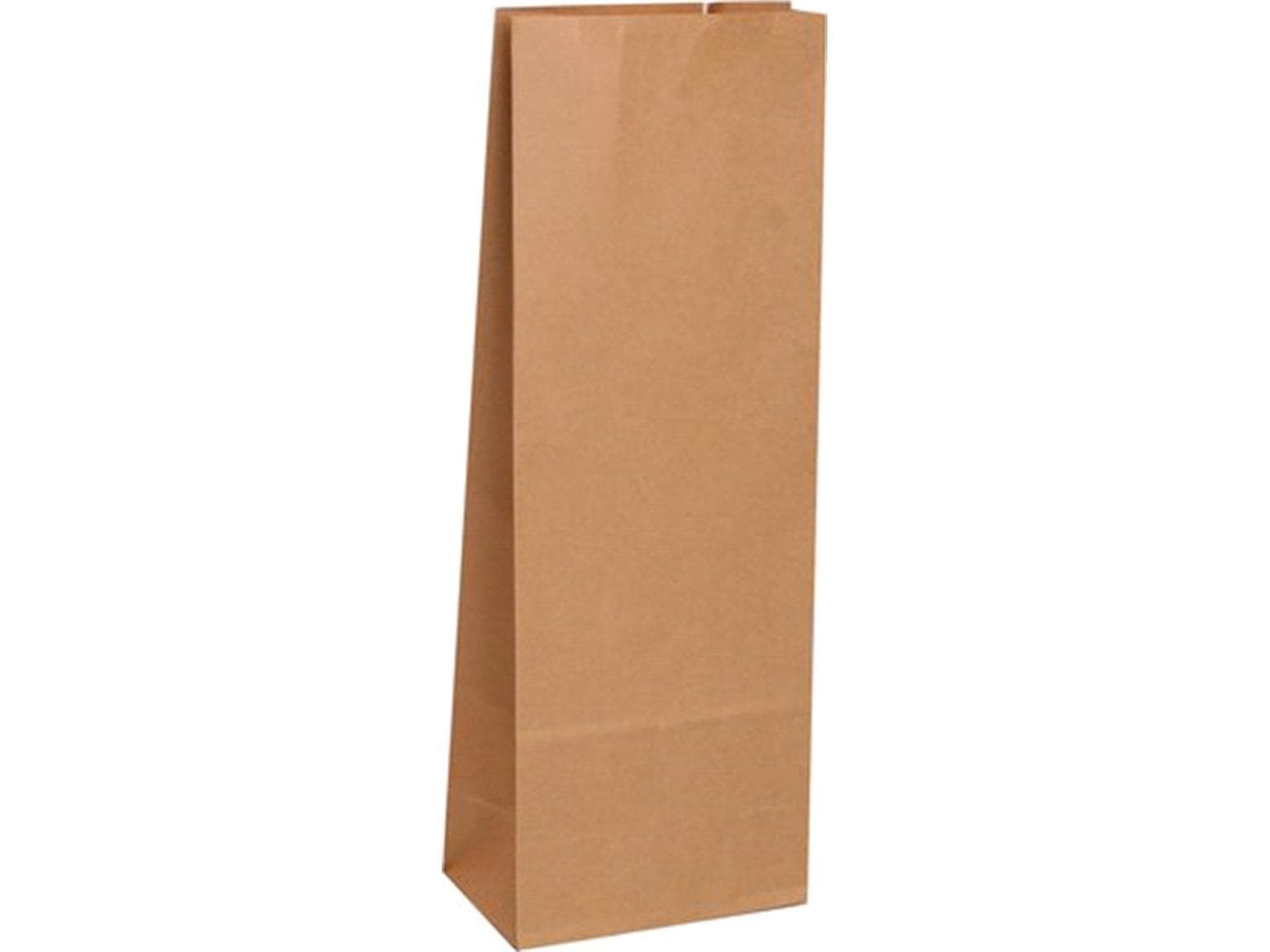 Sachet à fond plat en papier kraft brun, à nervures serrées, 105 + 65 x 270 mm, 500 g,