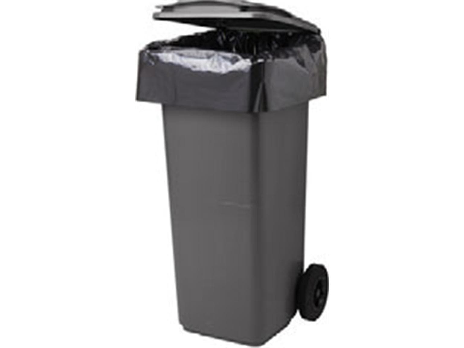 Sacs poubelles 200-240 Lt., PE-LD noir opaque 520/470 x 1200 mm, 75 my
