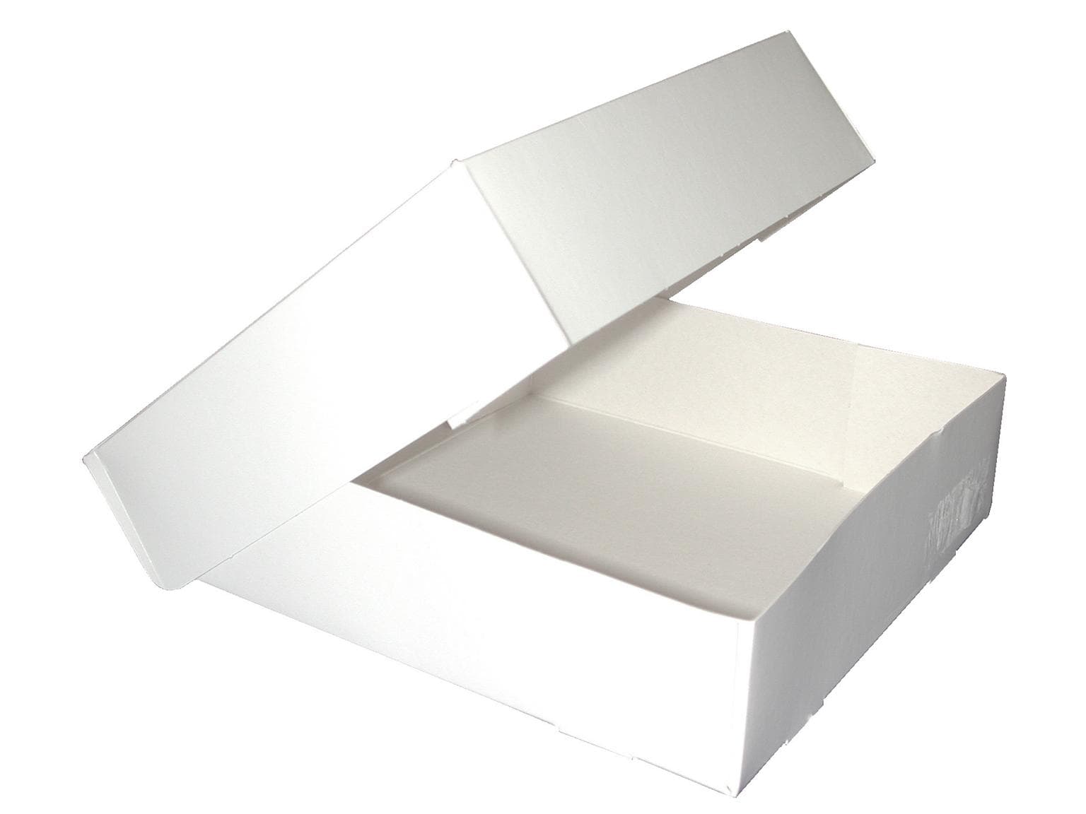 Scatola per torta 22 x 22 x 12 cm laccata bianca, non stampata