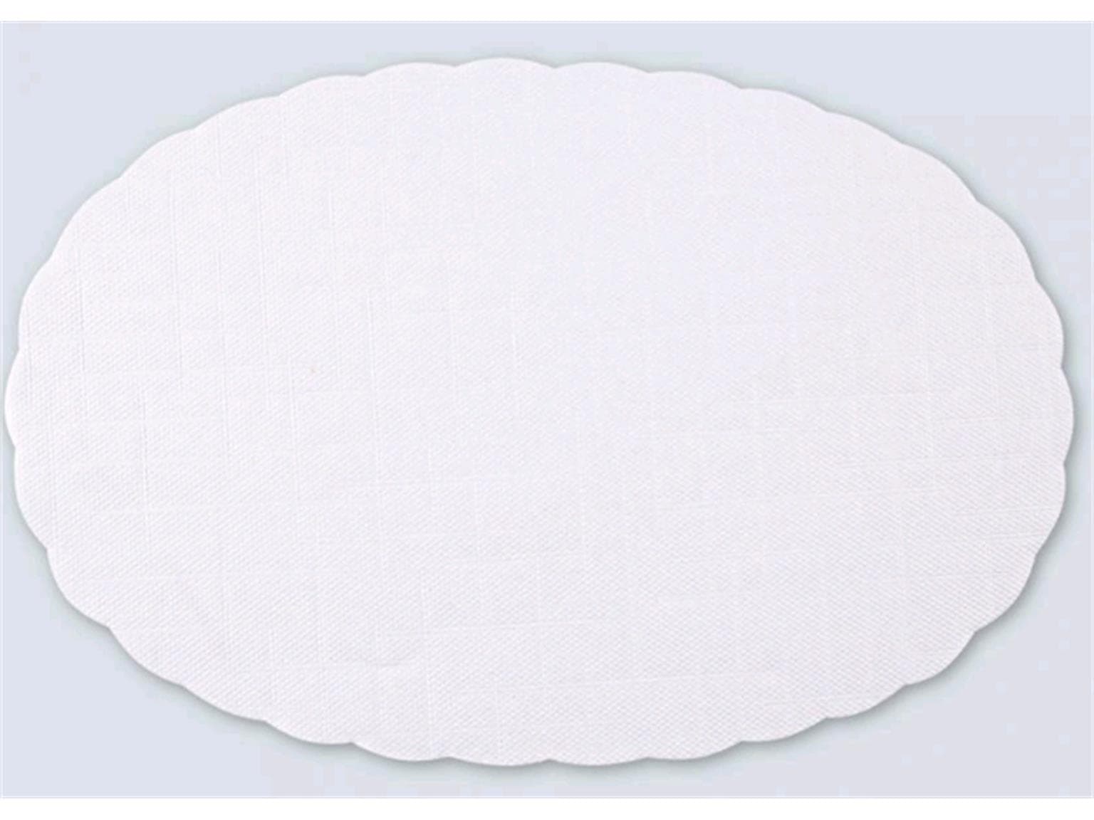 Carta da forno ovale goffrata, bianco brillante, 40 g/m2, 16 x 24 cm