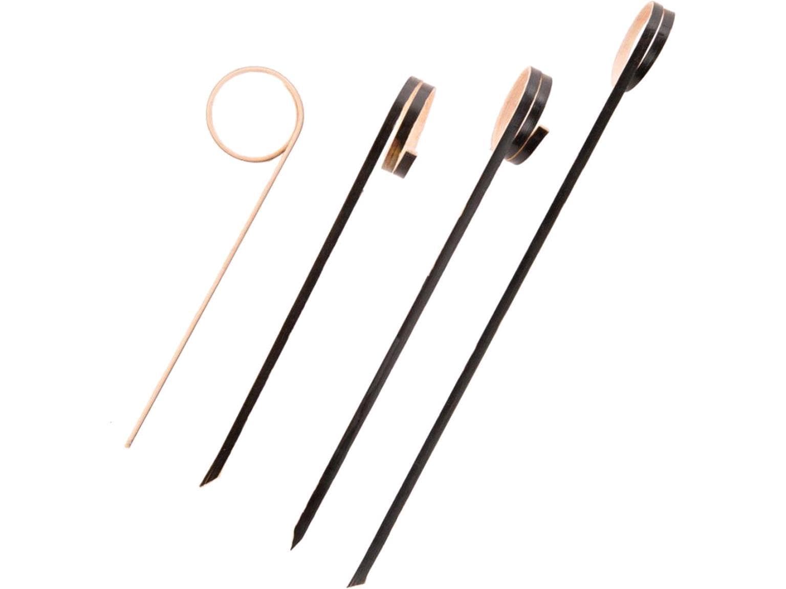 Brochette à amuse-gueules en bambou RING, 9 cm noir