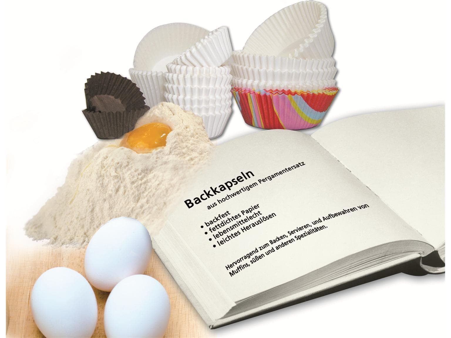 Capsules à pâtisserie en substitut de papier sulfurisé blanc, rondes, base ø 40 mm, hauteur 24 mm
