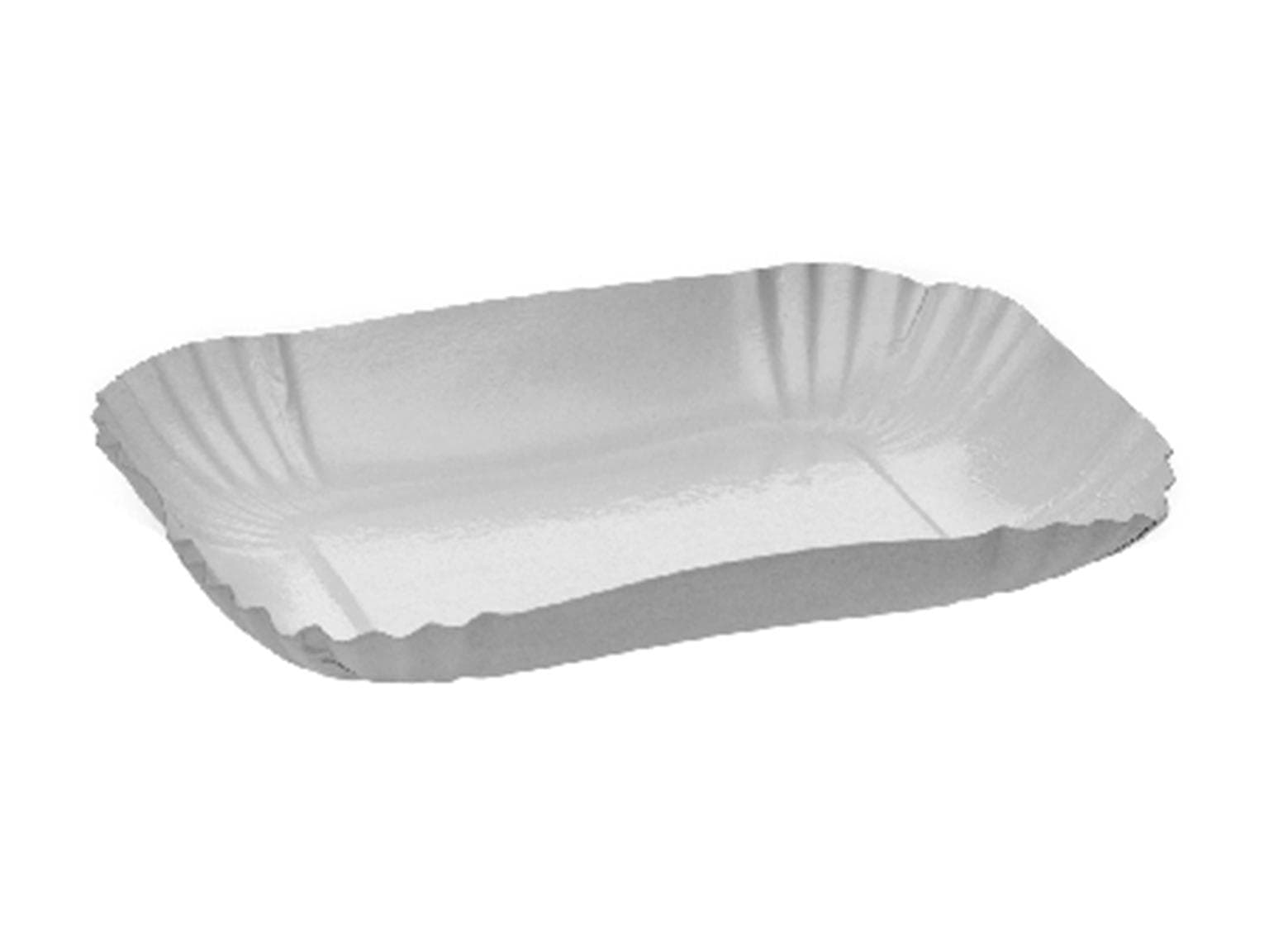 Vassoi in cartone quadrati 13 x 18 x 3 cm bianchi, plastificati