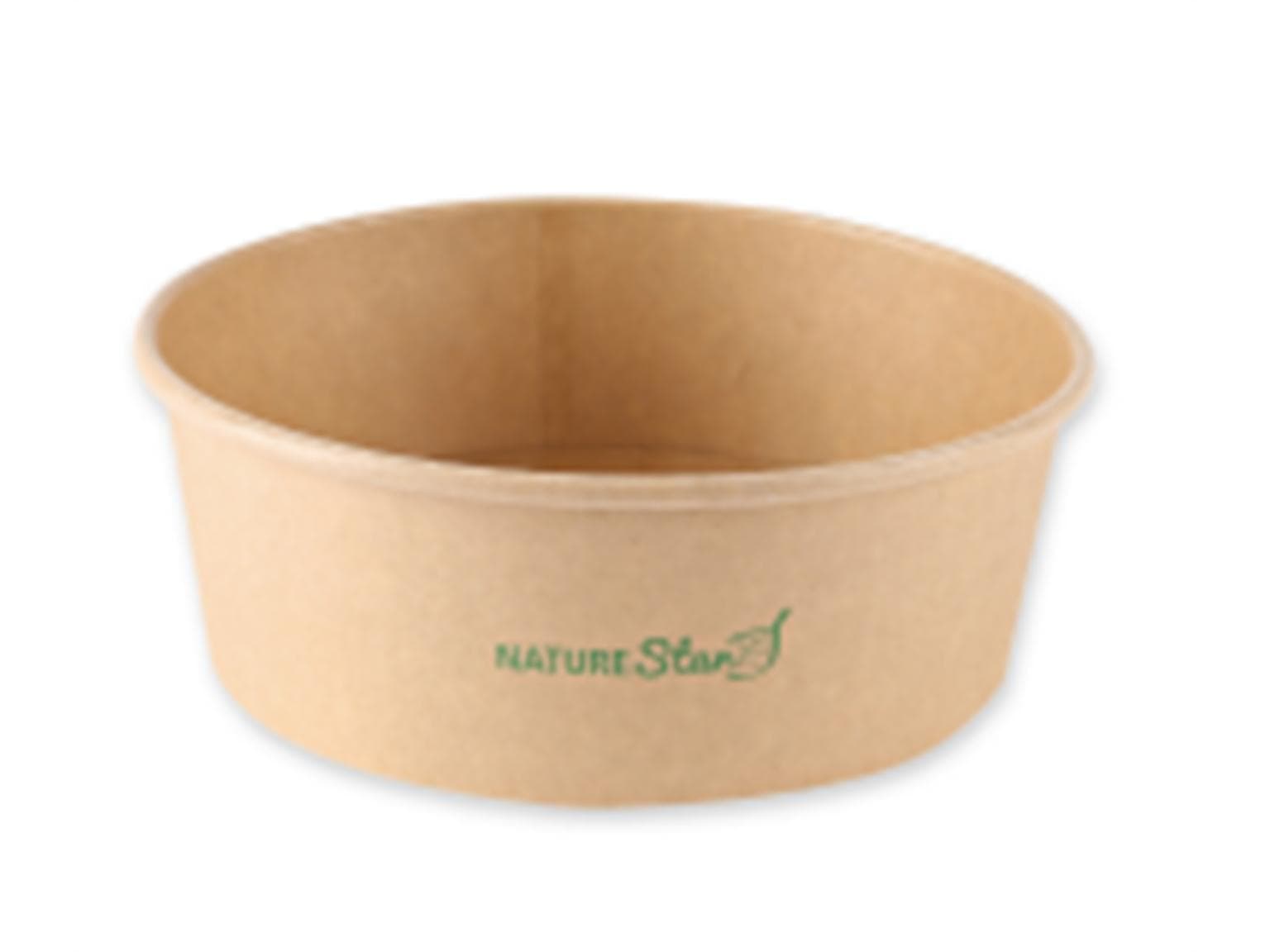 Ciotola per insalata/pasto, cartone kraft marrone rotonda, ø 185 mm, altezza 66 mm, 1300 ml,