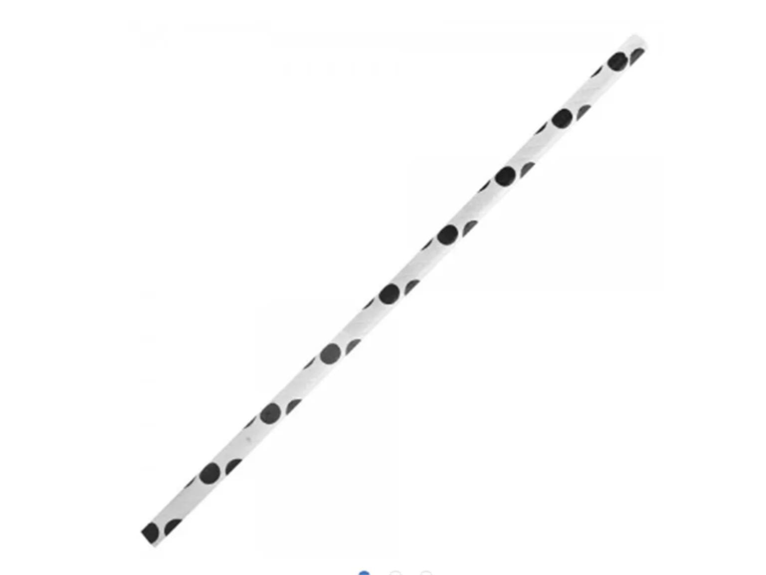Pailles en papier droites, ø 6 mm, longueur 197 mm, couleur noir/blanc