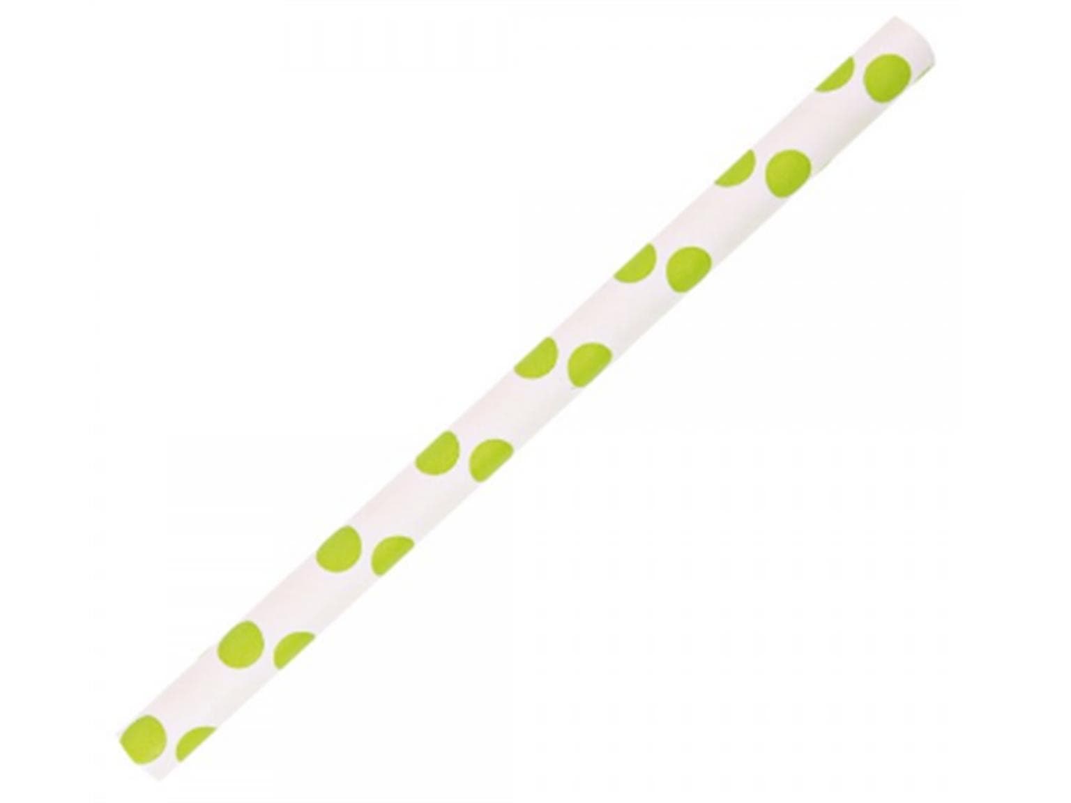 Pailles à cocktail droites en papier, ø 8 mm, longueur 130 mm, couleur vert/blanc