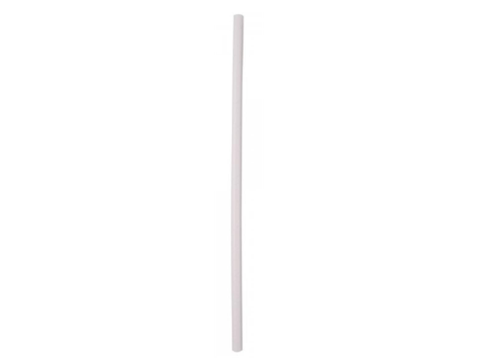Pailles en papier droites, ø 8 mm, longueur 250 mm, blanches unies,