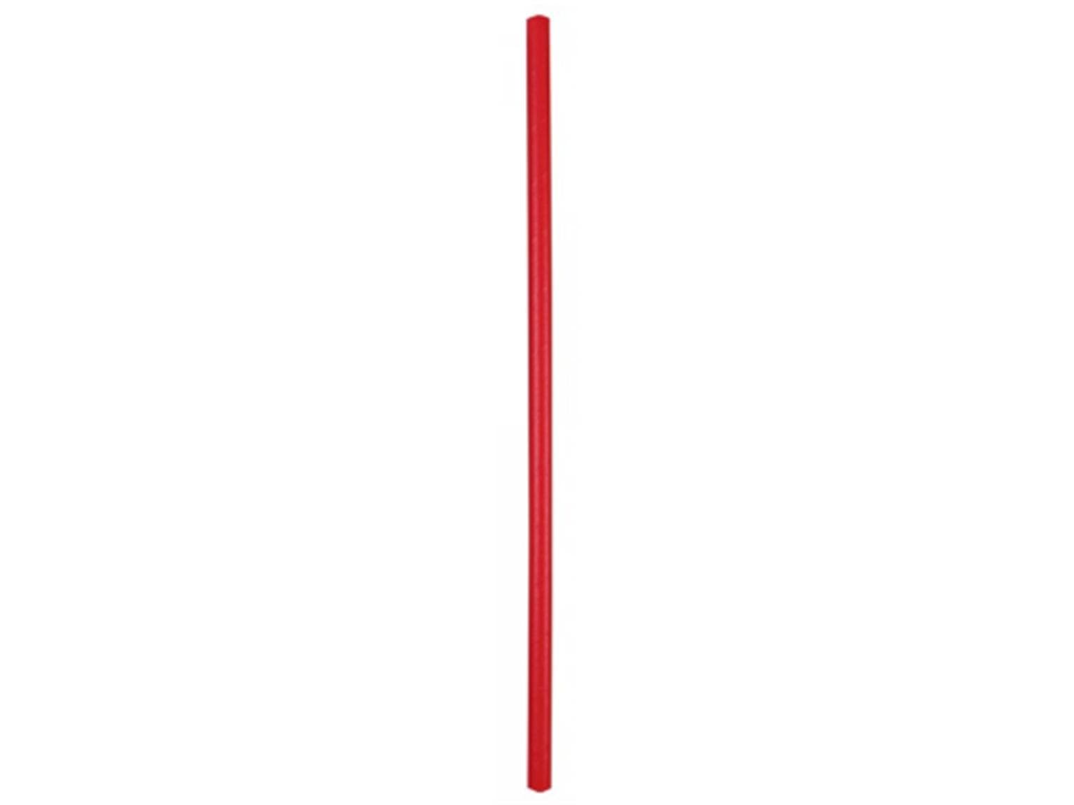 Pailles en papier droites, ø 8 mm, longueur 250 mm, rouges unies,