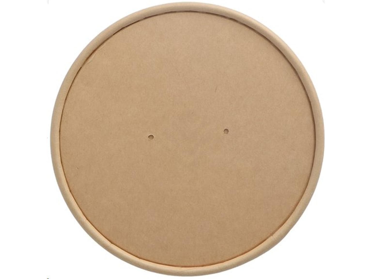 Coperchio in carta kraft marrone extra-resistente, con piccoli fori per valvola (per