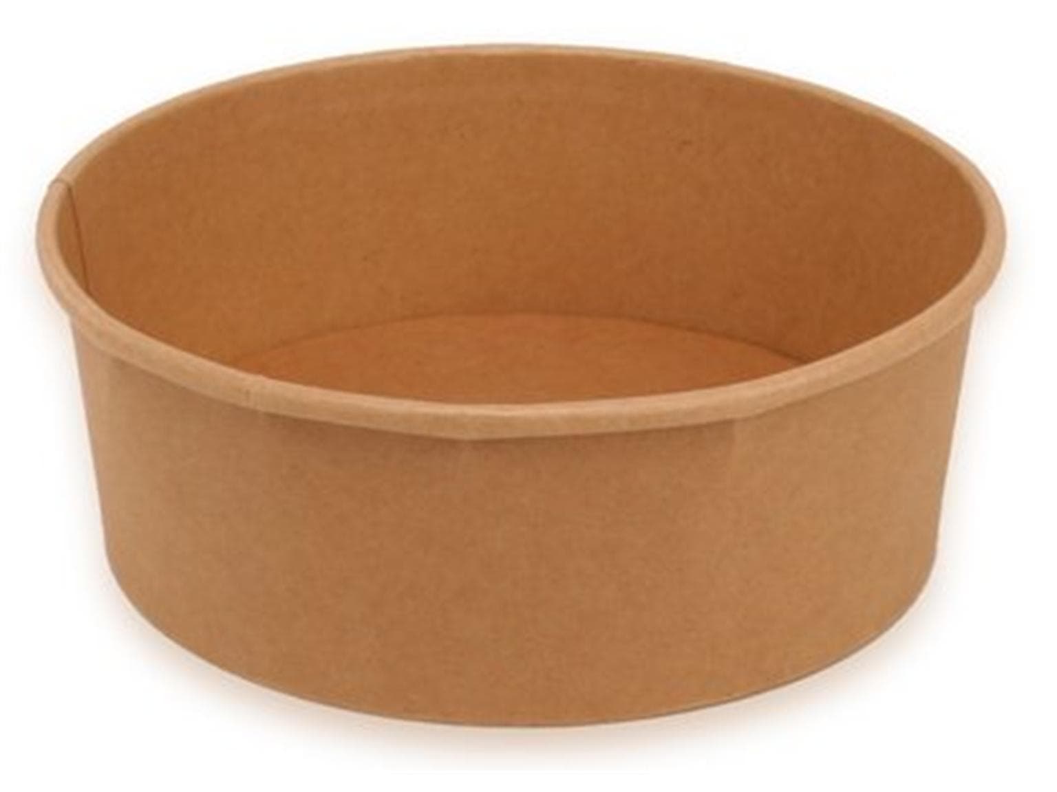 Ciotola per insalata/pasto, cartone kraft marrone rotonda, ø 185 mm, altezza 68 mm, 1300 ml,