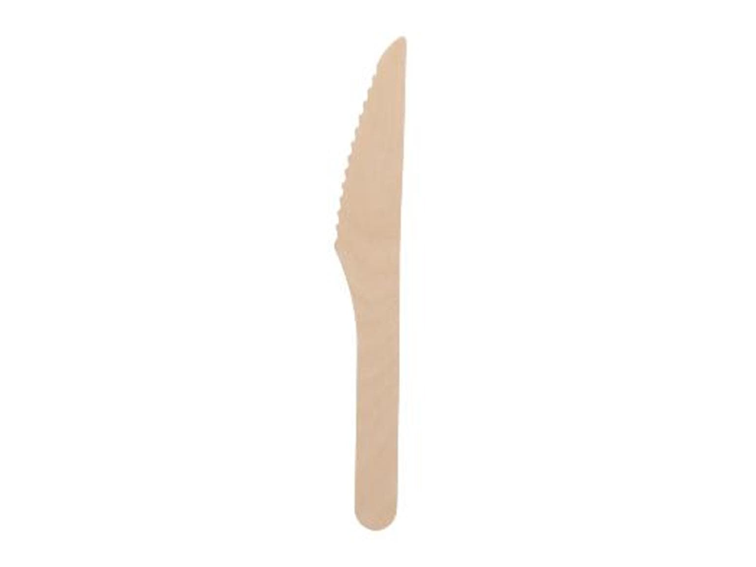 Coltello in legno di betulla, lunghezza 16 cm, robusto, insapore, lama con