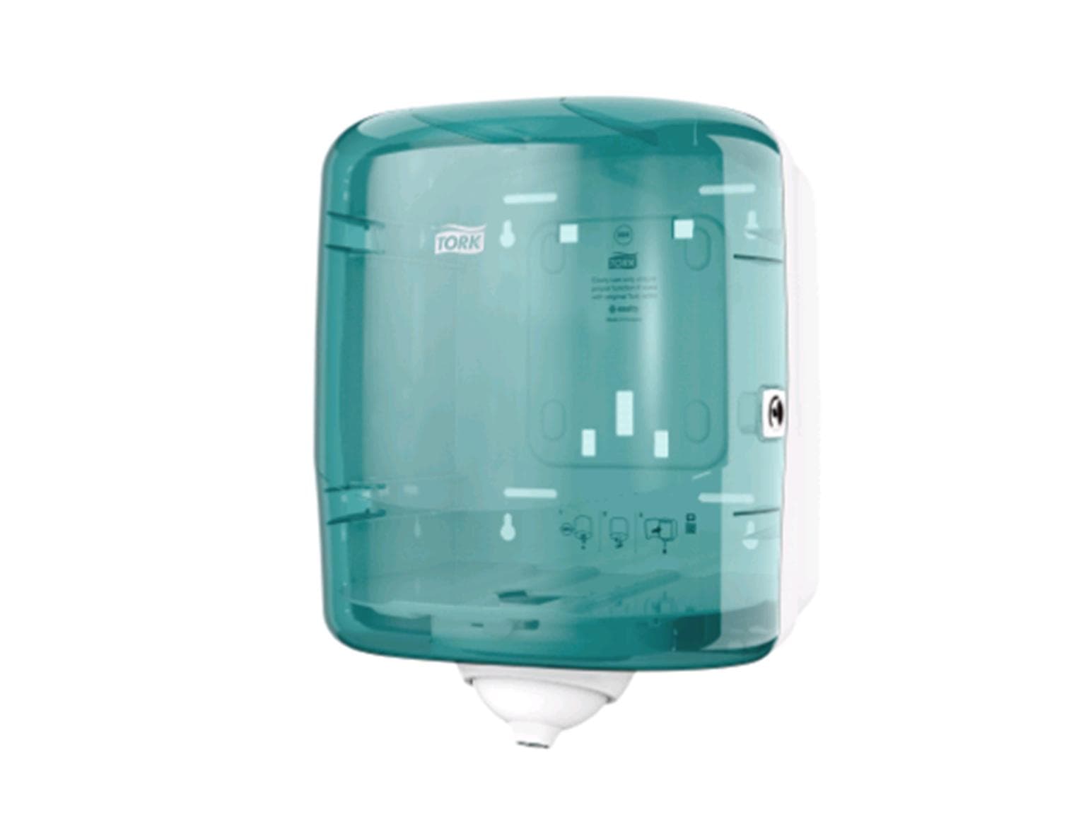 Distributeur de rouleaux de chiffons de nettoyage pour dévidoir central Tork Reflex, distributeur feuille à feuille, turquoise