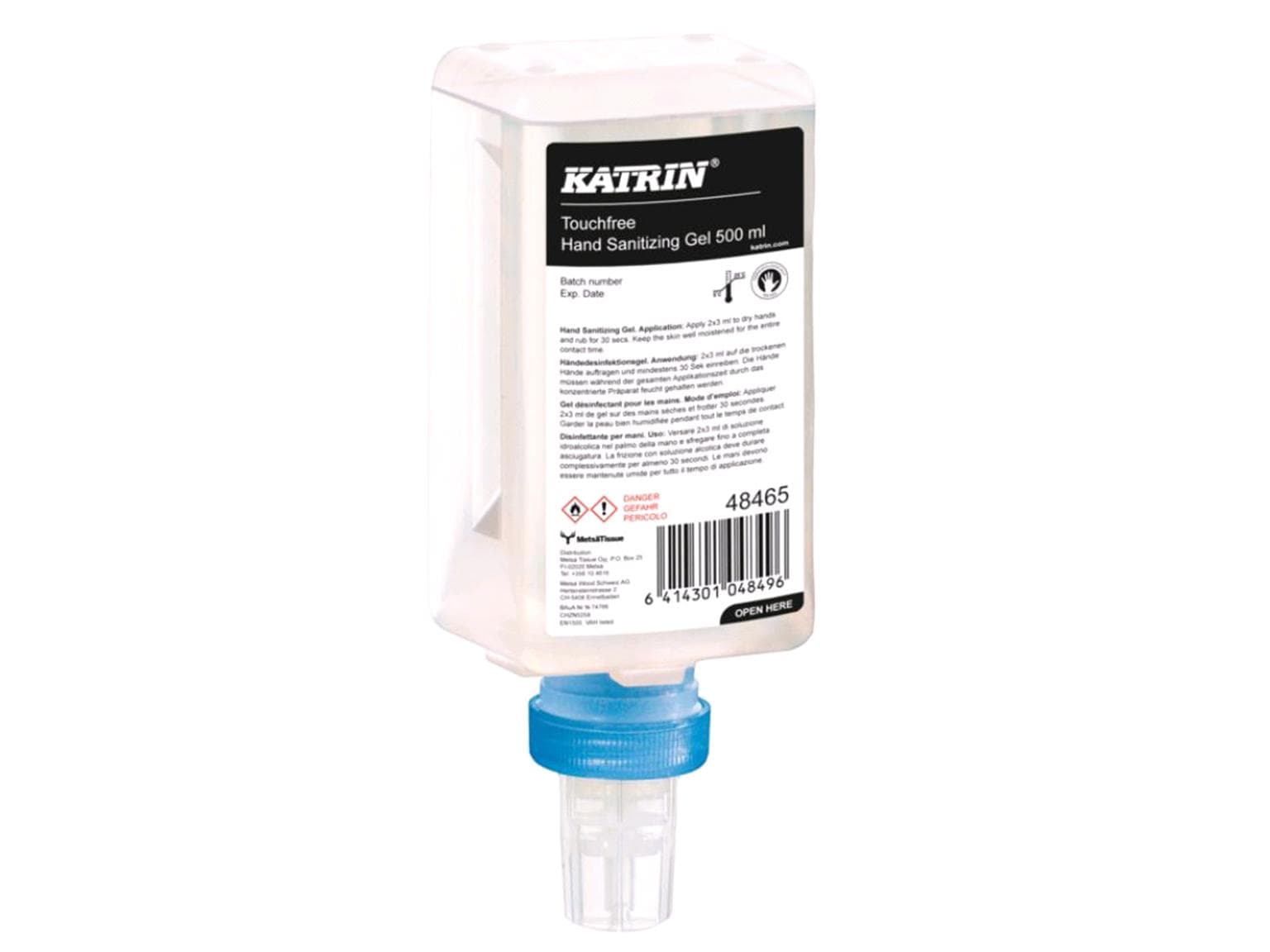 Gel désinfectant pour les mains Katrin, 500 ml adapté au distributeur Touchfree 44672 et