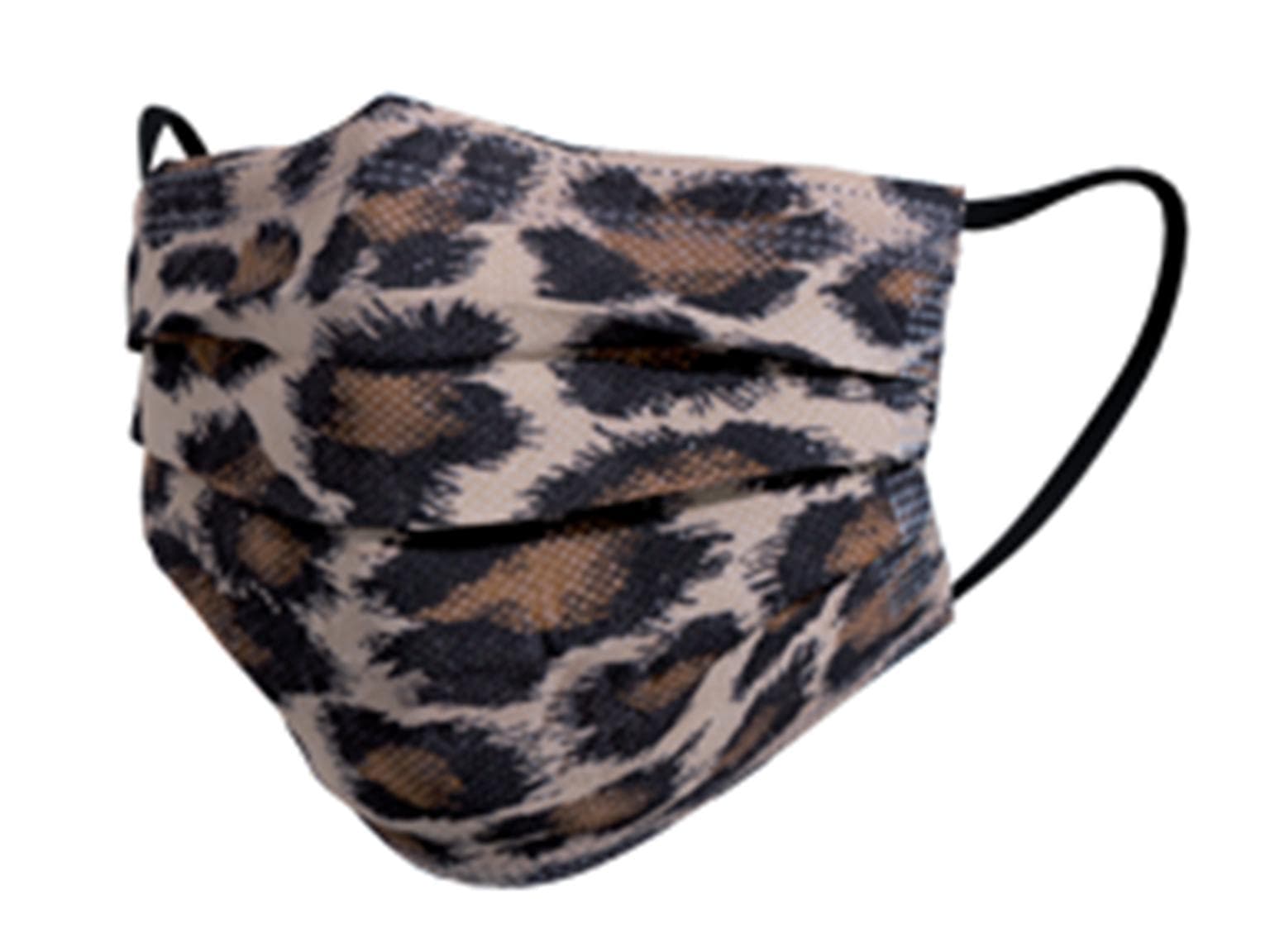 Mascherine protettive a 3 strati, "Leopard", Tipo IIR, pile PP, elastici neri,