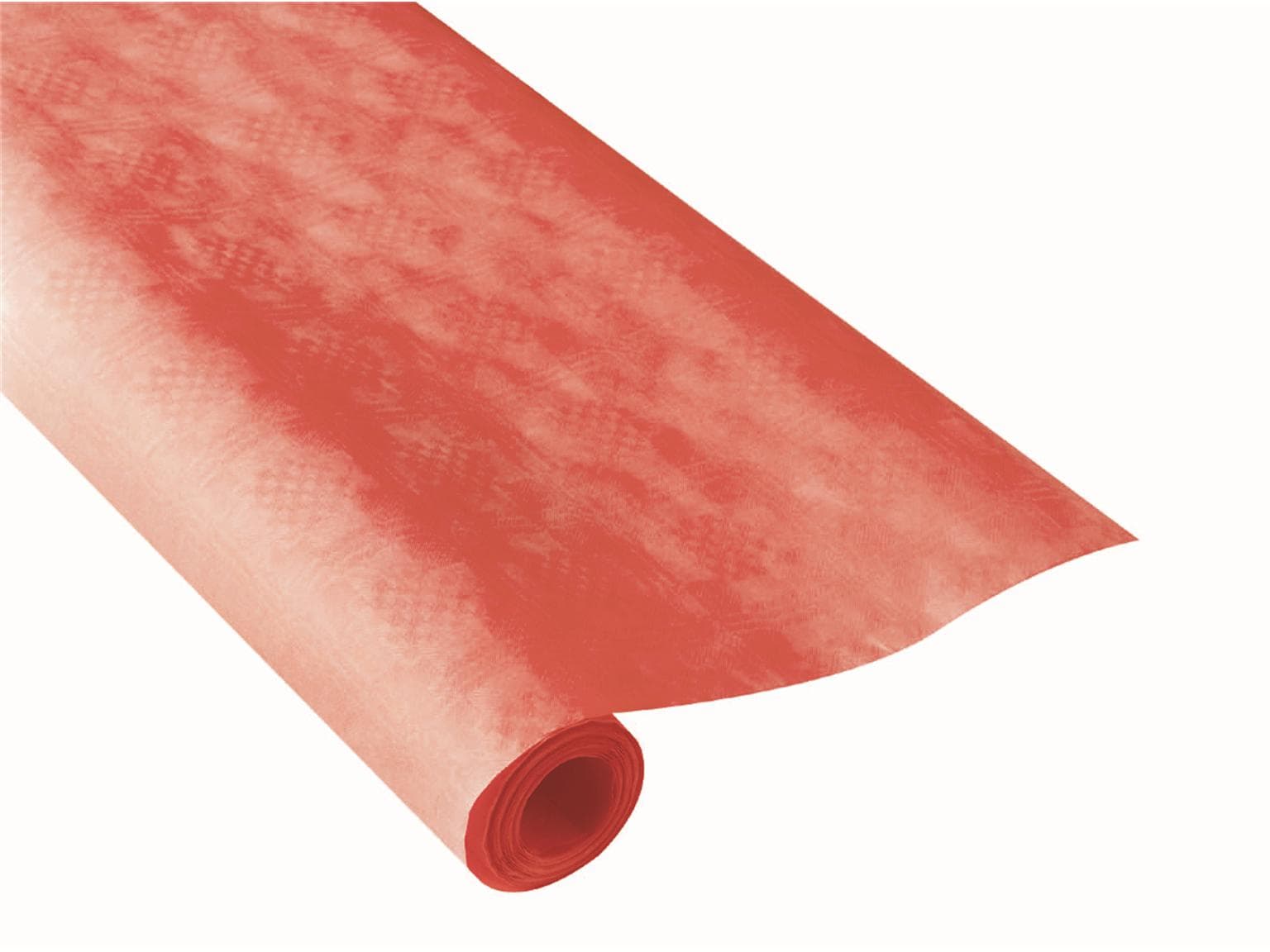 Rouleau de nappe damassée 100 cm x 50 m rouge, grand teint, imprimée recto verso