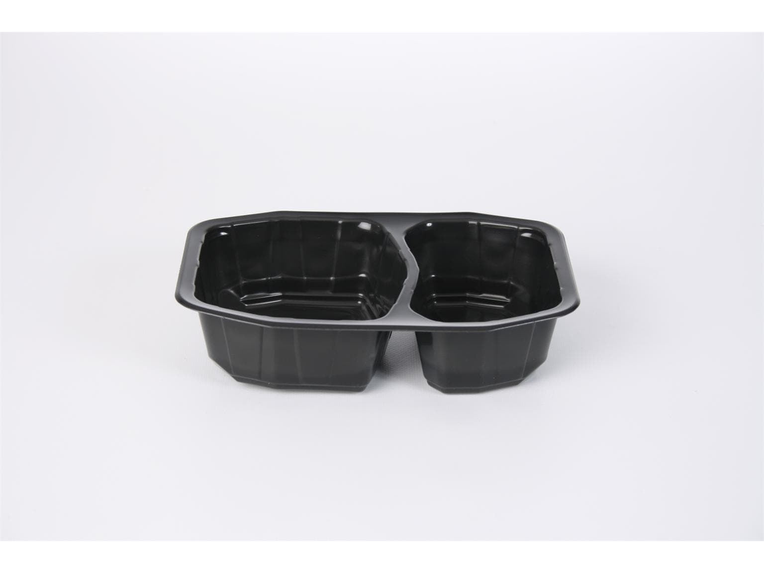 Plateau menu PP, noir, 2 parties, 215 x 148 x 50 mm, refermable