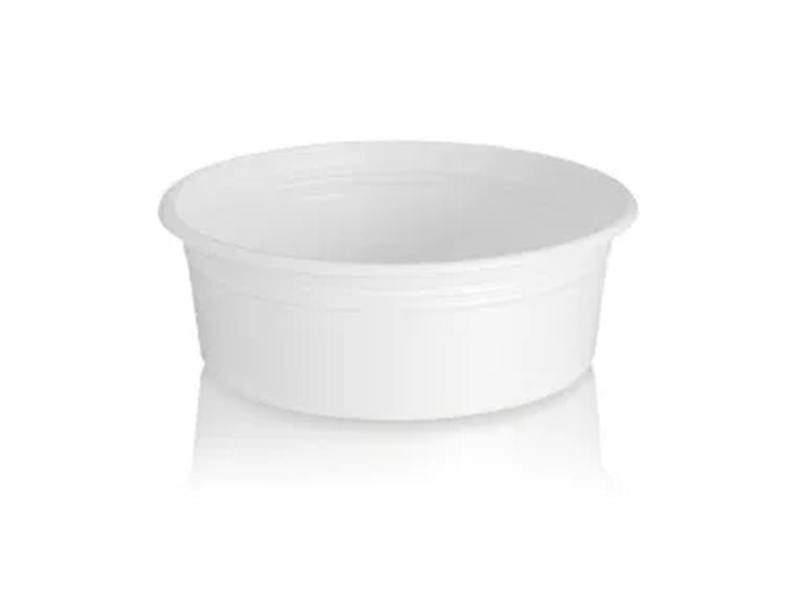Coppetta gelato 250 ml, forma piatta c-fine bianco, neutra senza stampa