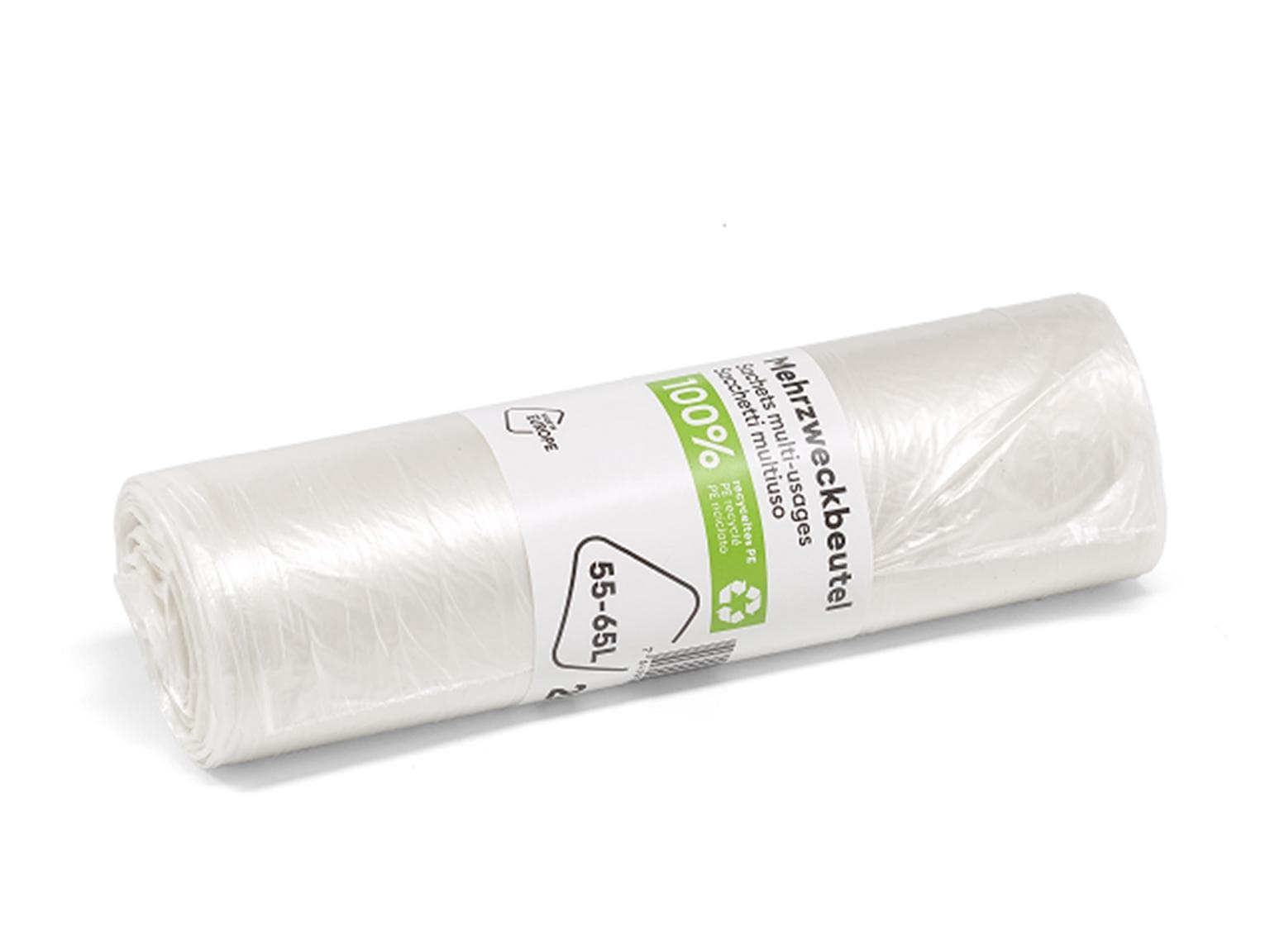 Sacchetto inserto 8 my, 50-65 litri trasparente, 600 x 770 mm, riciclaggio