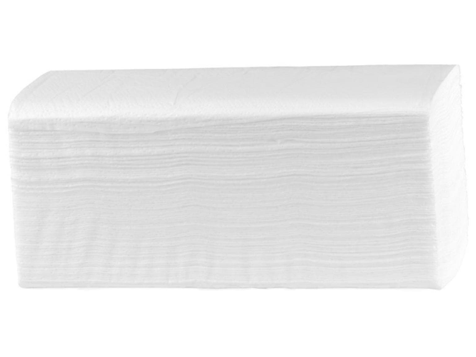 Papierhandtücher hochweiss, V-Falz, 100% Recycling, 2-lagig, 24.5 x 21 cm,
