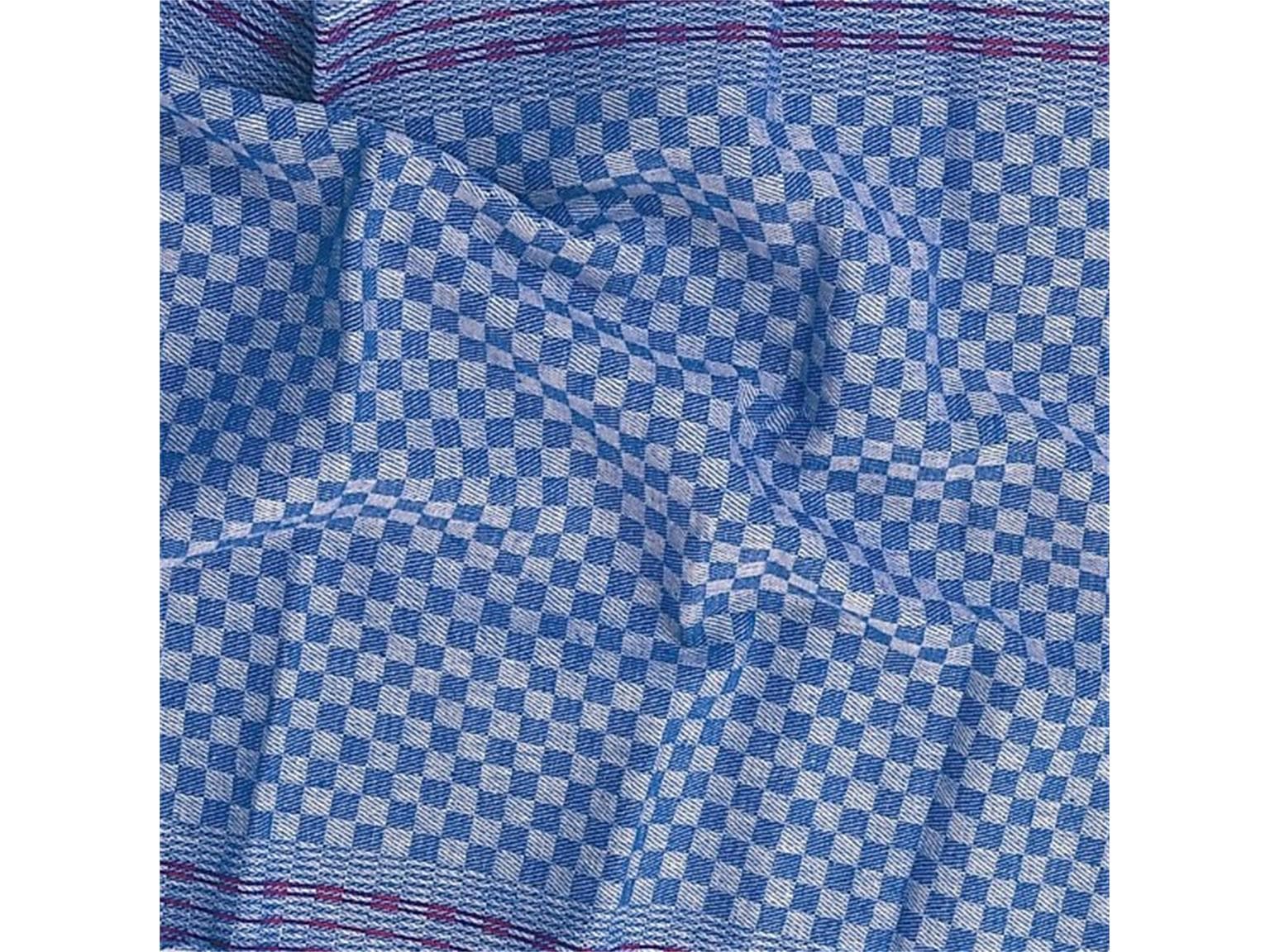 Serviettes Gruben, 45 x 90 cm, à carreaux bleu/blanc, 100% coton,