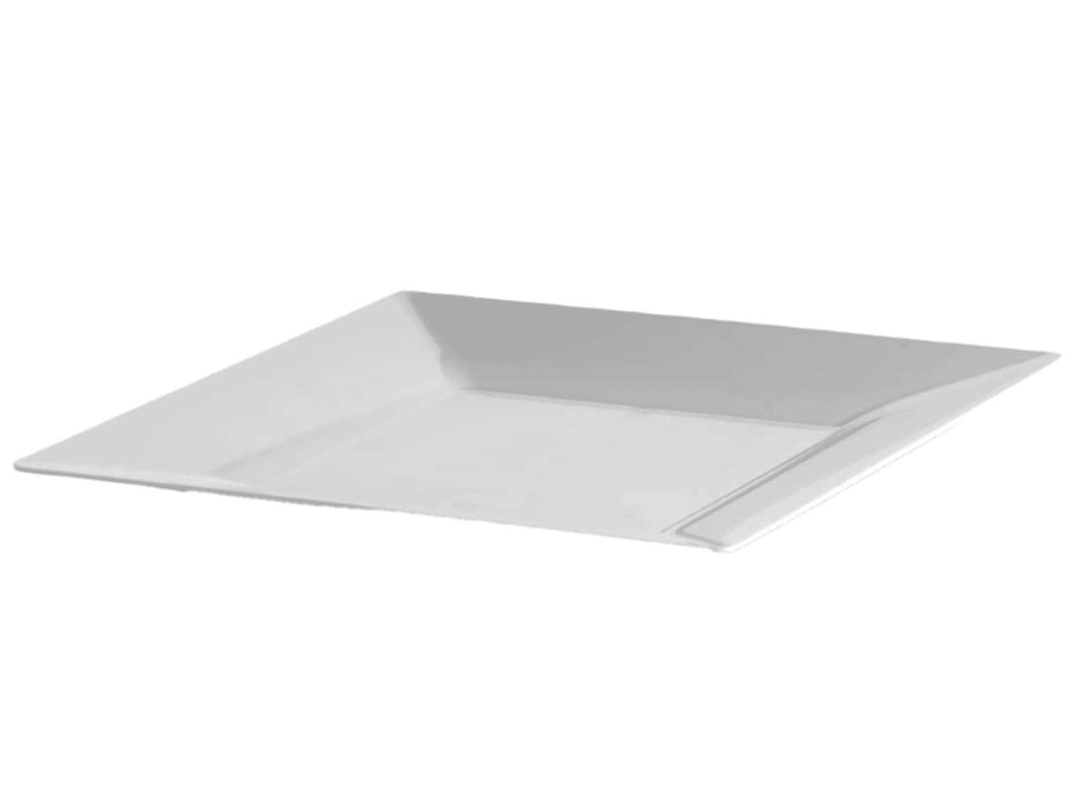Piatto di plastica, quadrato 230 x 230 x 18 mm, bianco