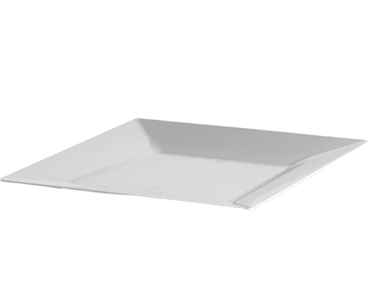 Piatto di plastica, quadrato 230 x 230 x 18 mm, bianco