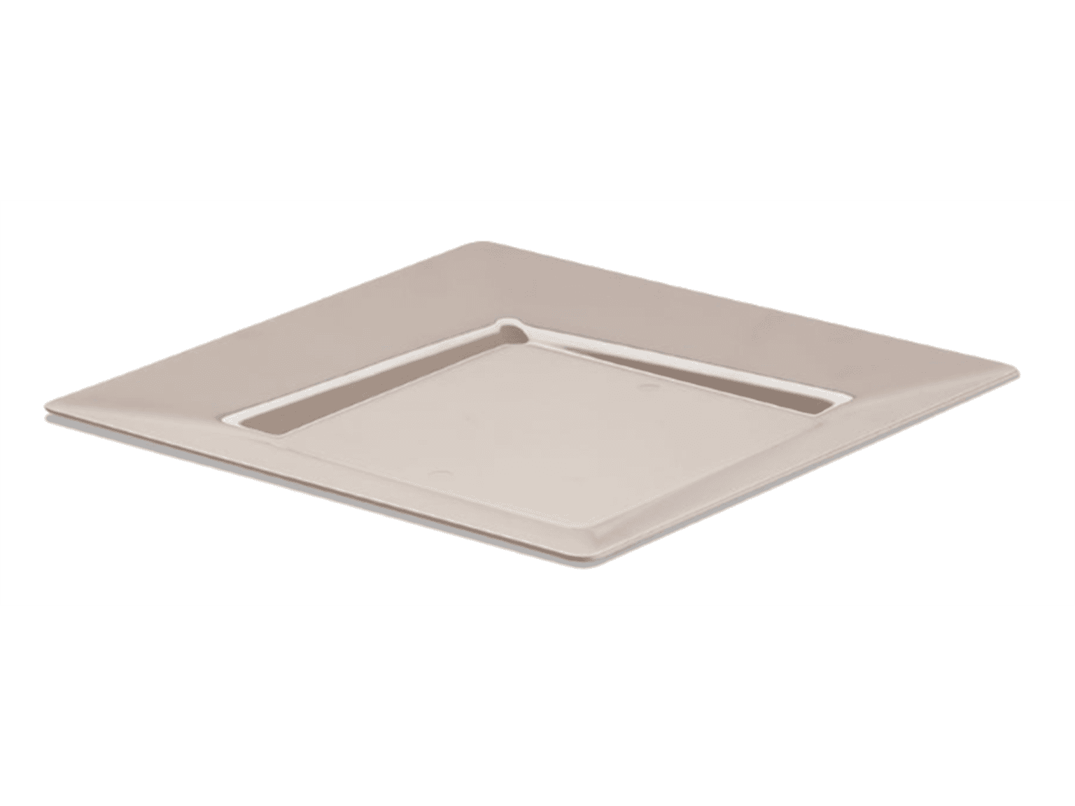 Piatto di plastica, quadrato 230 x 230 x 18 mm, sabbia