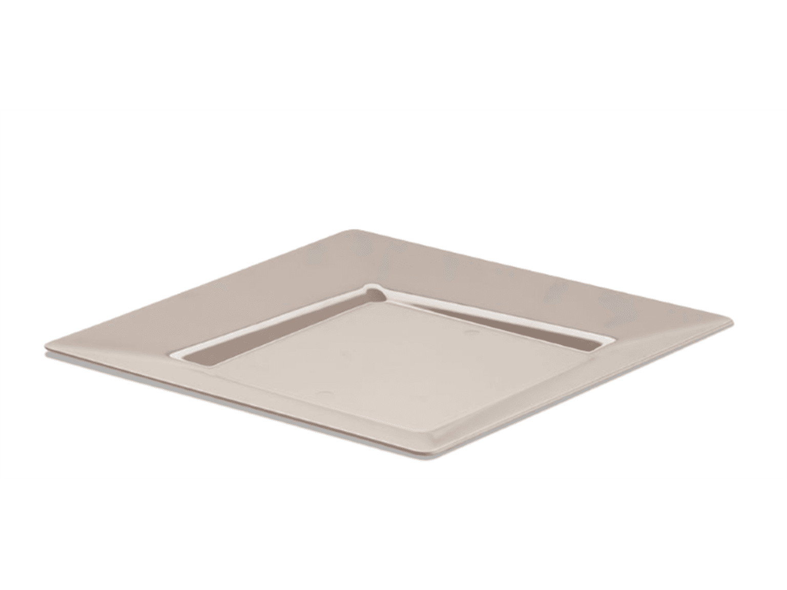 Piatto di plastica, quadrato 230 x 230 x 18 mm, sabbia